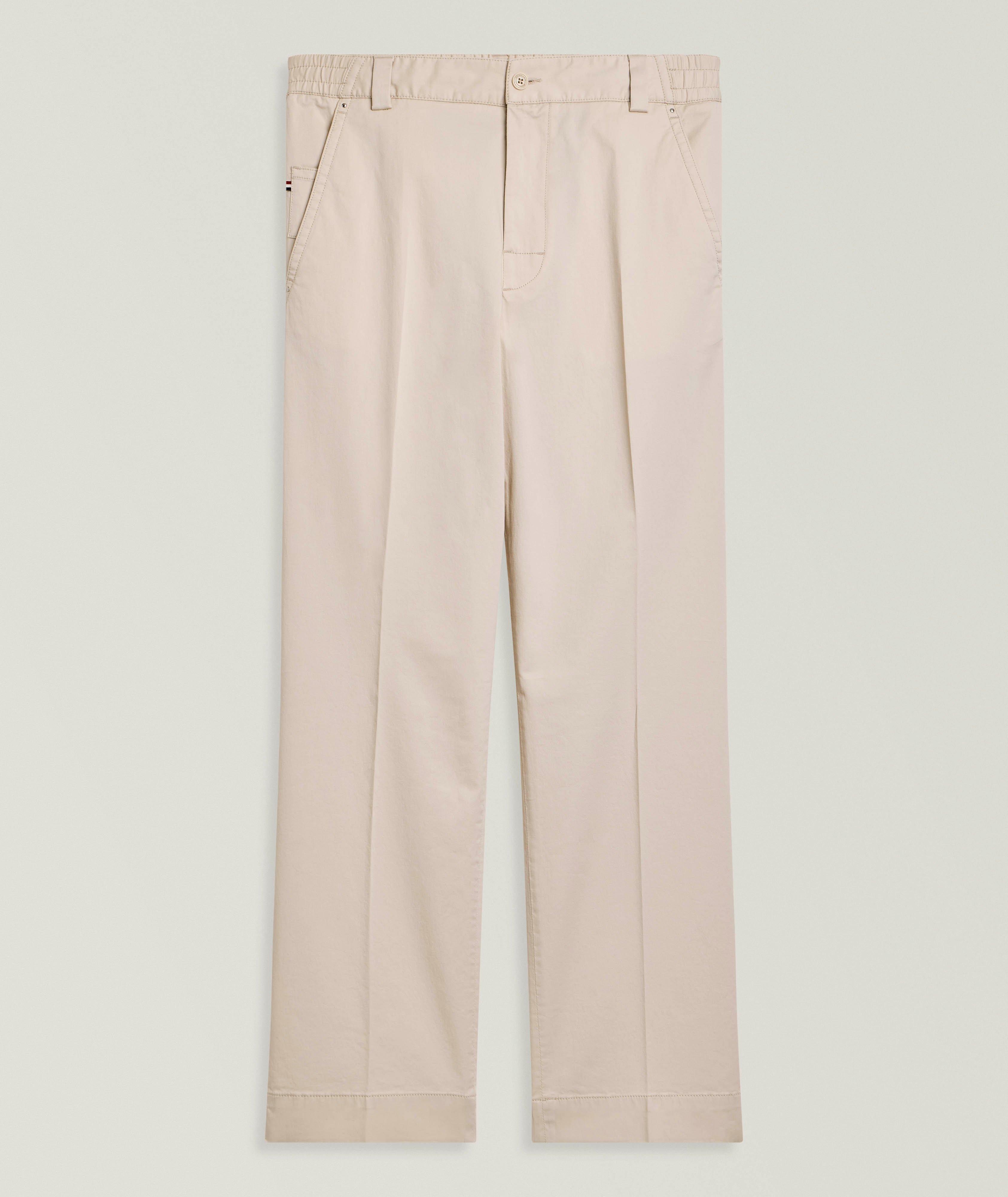 Moncler Straight-Leg Stretch-Cotton Pants