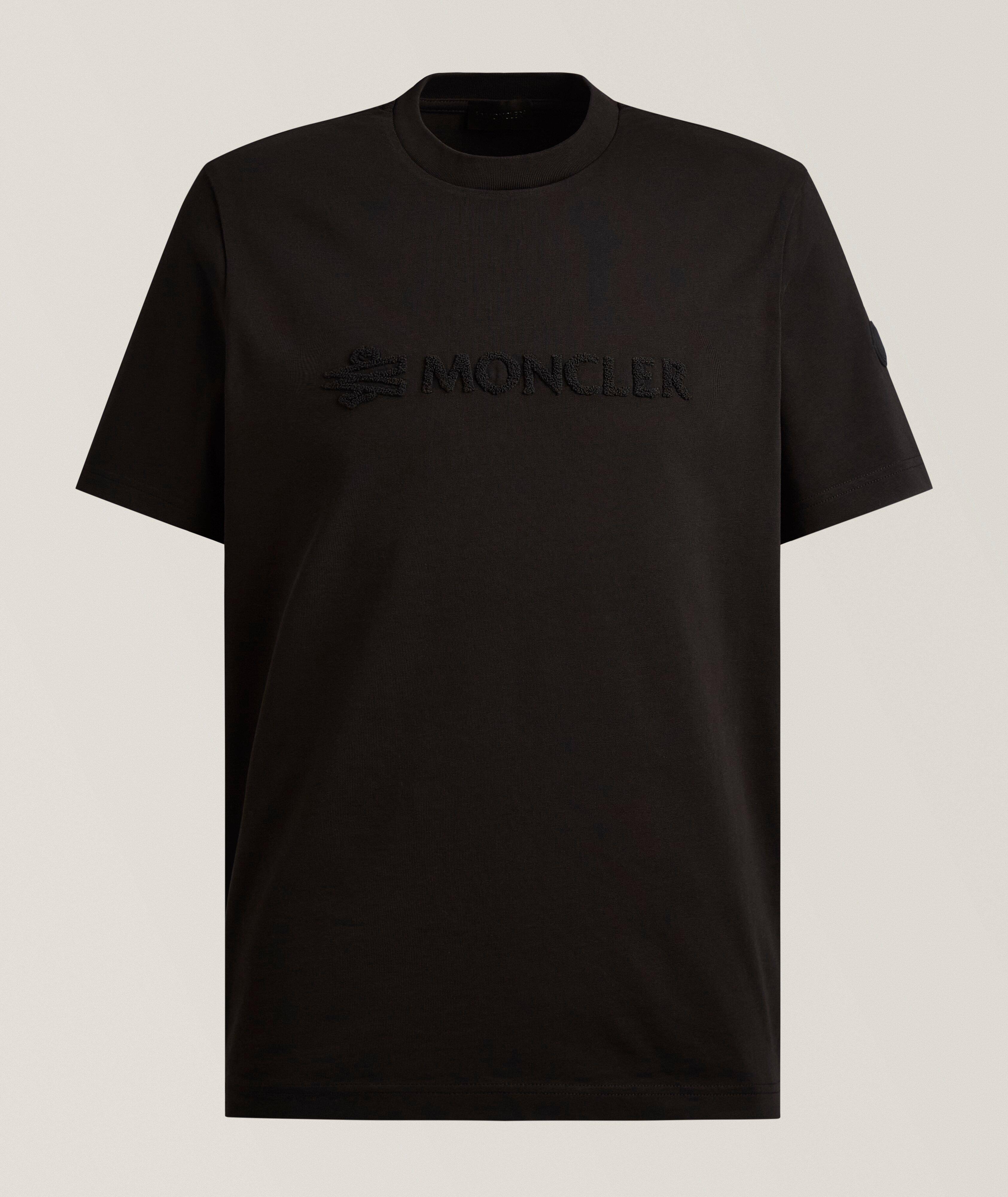 Moncler Flocked Logo Cotton T-Shirt | T-Shirts | Harry Rosen