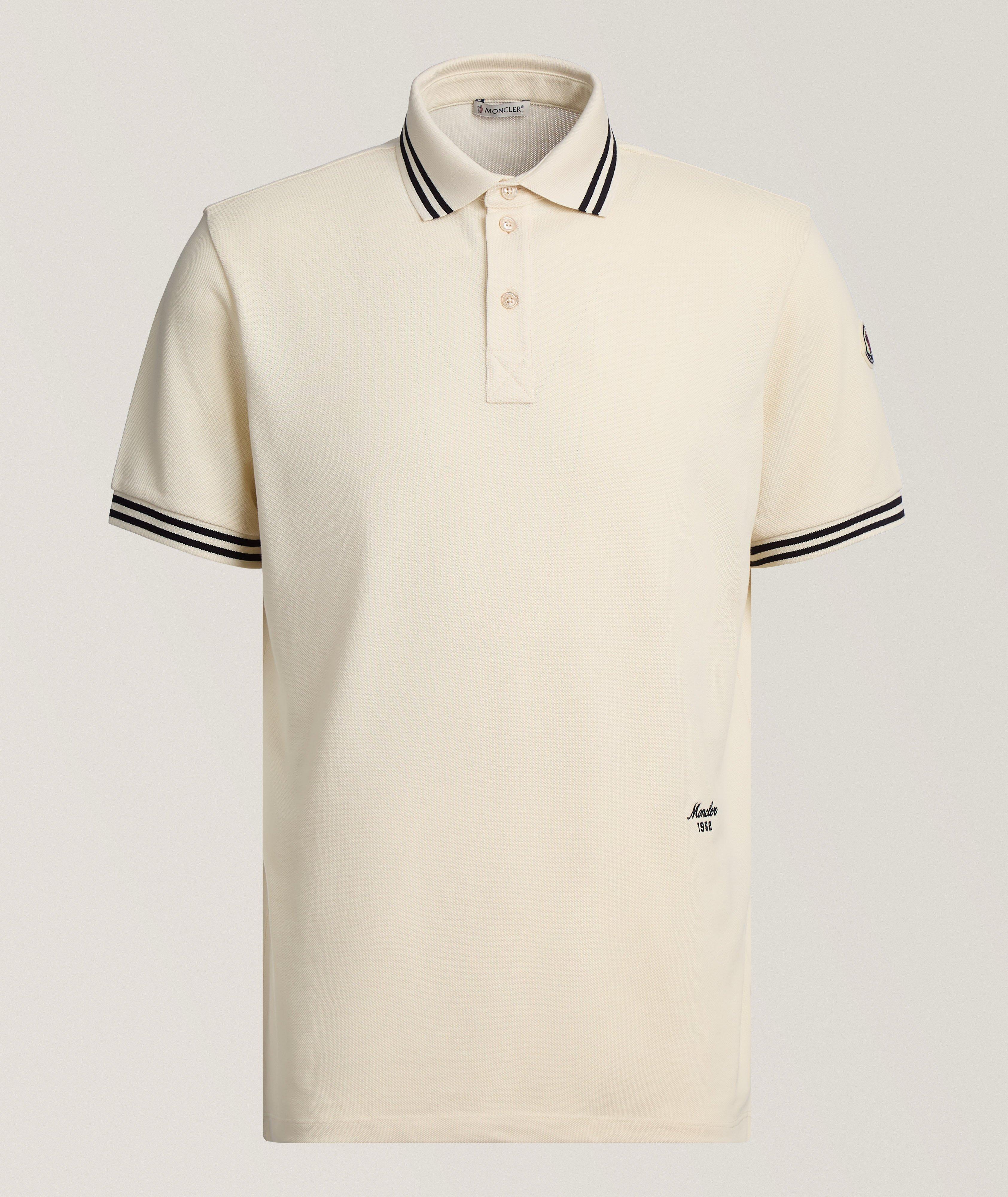 Moncler Polo piqué coton bordures rayées