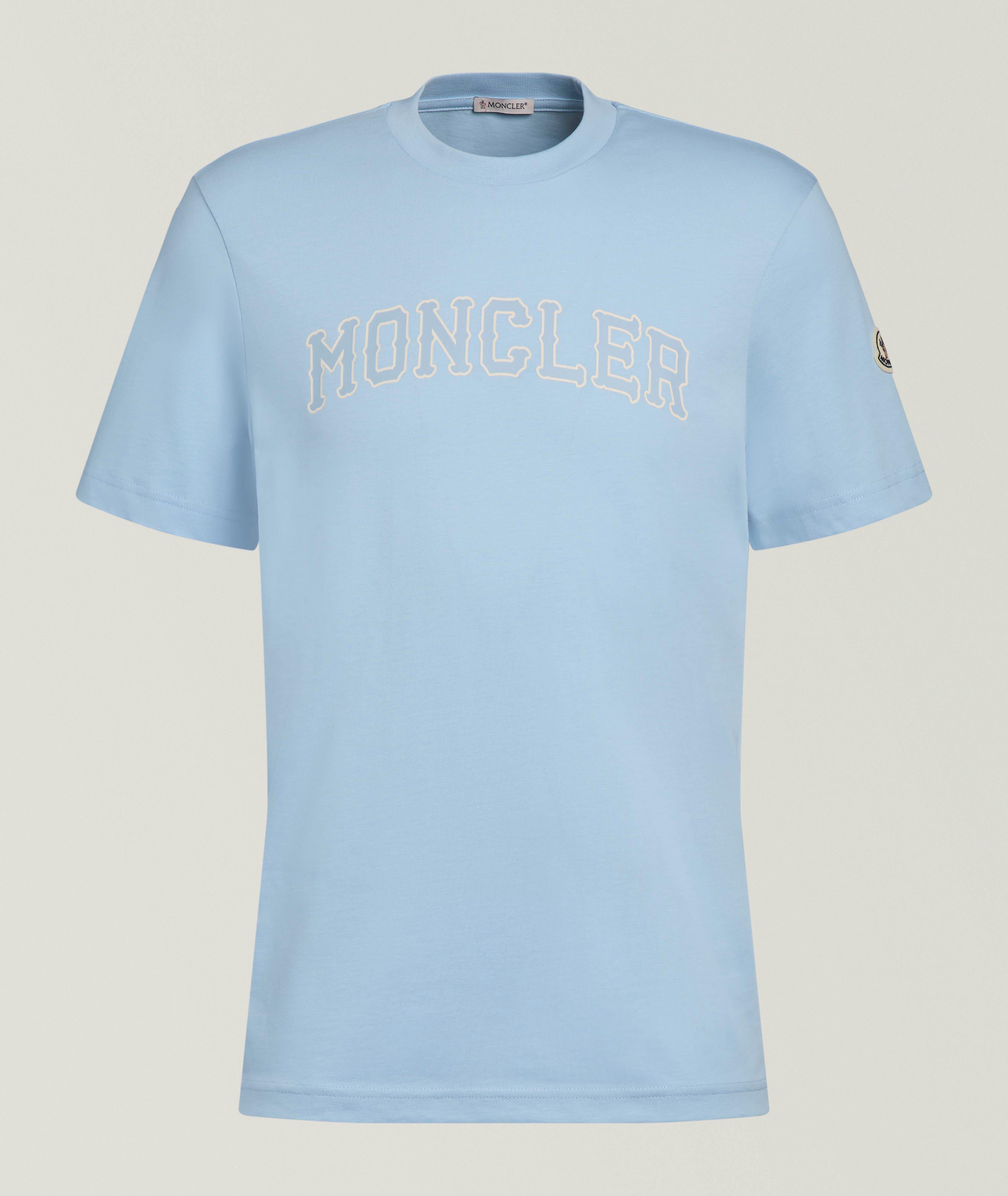 MNCLR SS LTBLU TXT LOGO TEE image 0