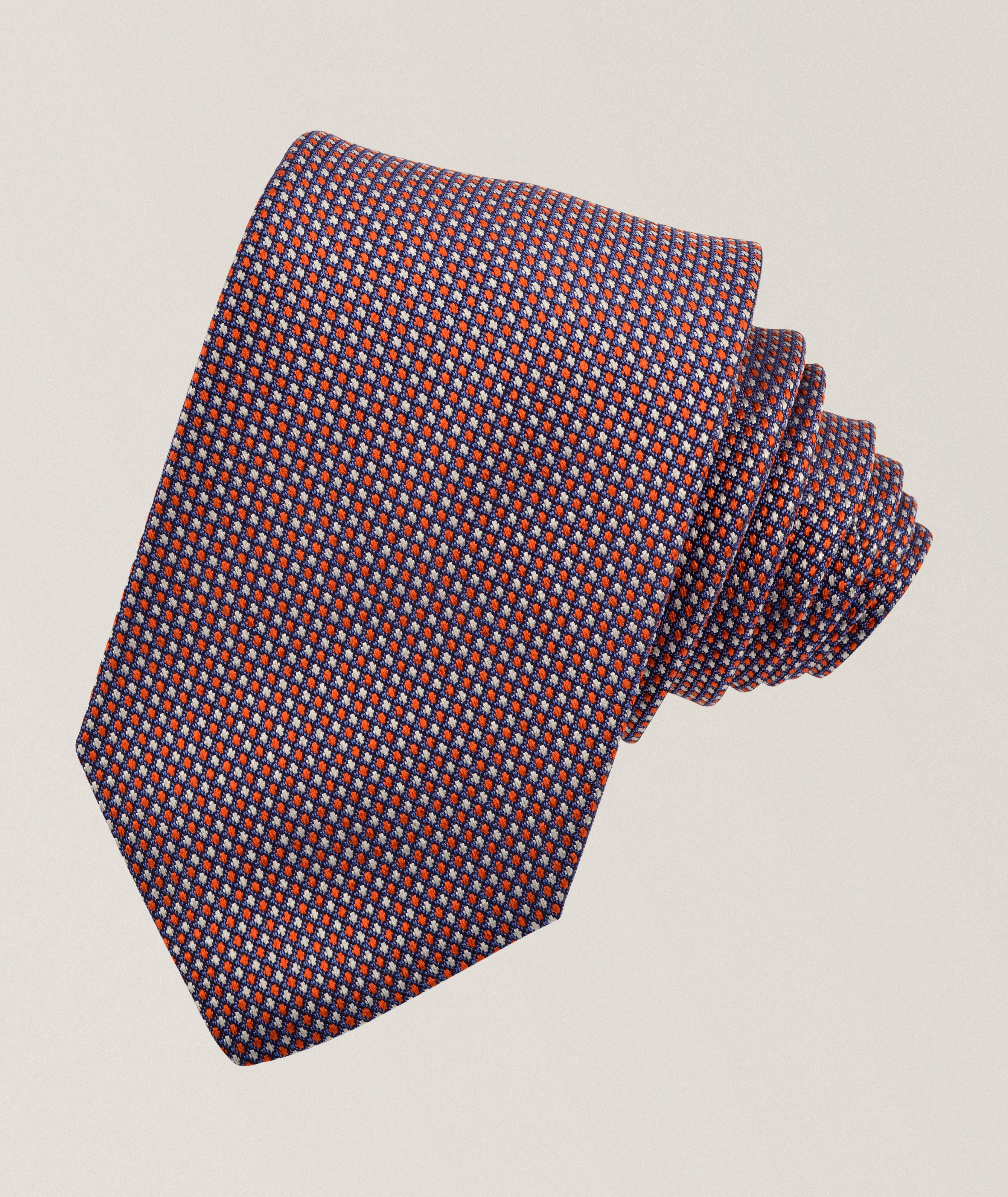Dion Cravate en soie jacquard micro-répété
