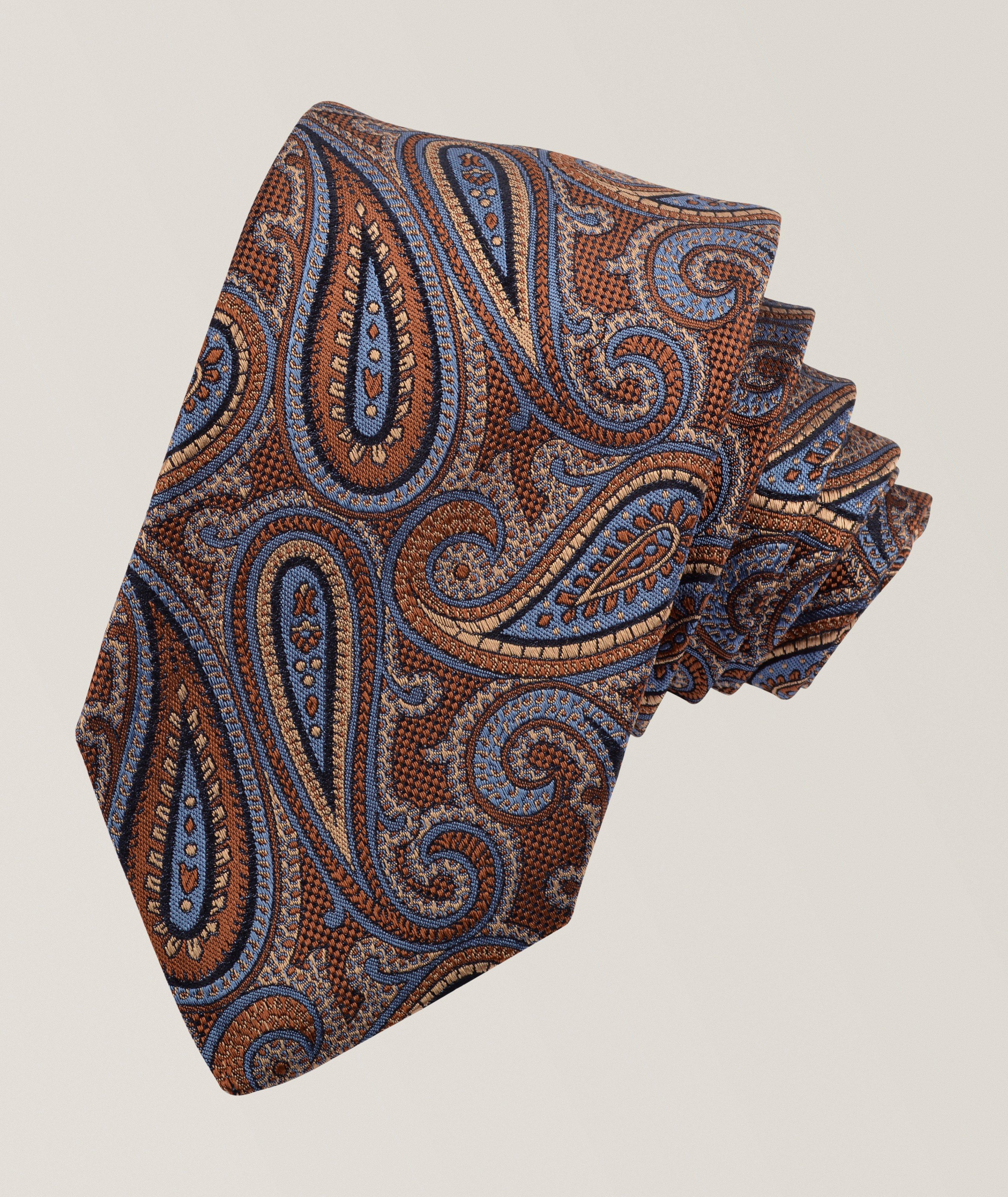 Dion Cravate en soie Oxford jacquard paisley