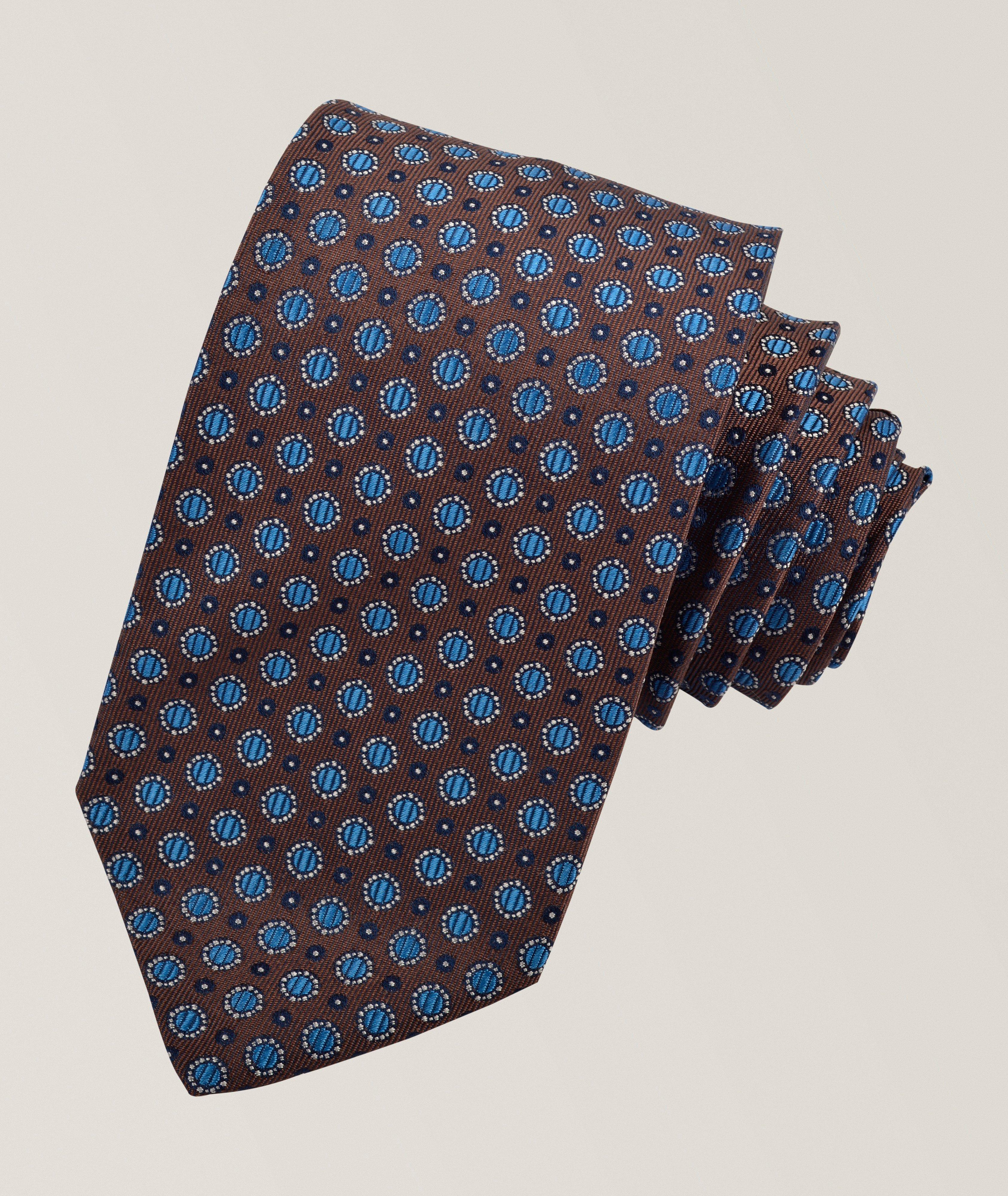 Dion Cravate en soie jacquard répété circulaire 