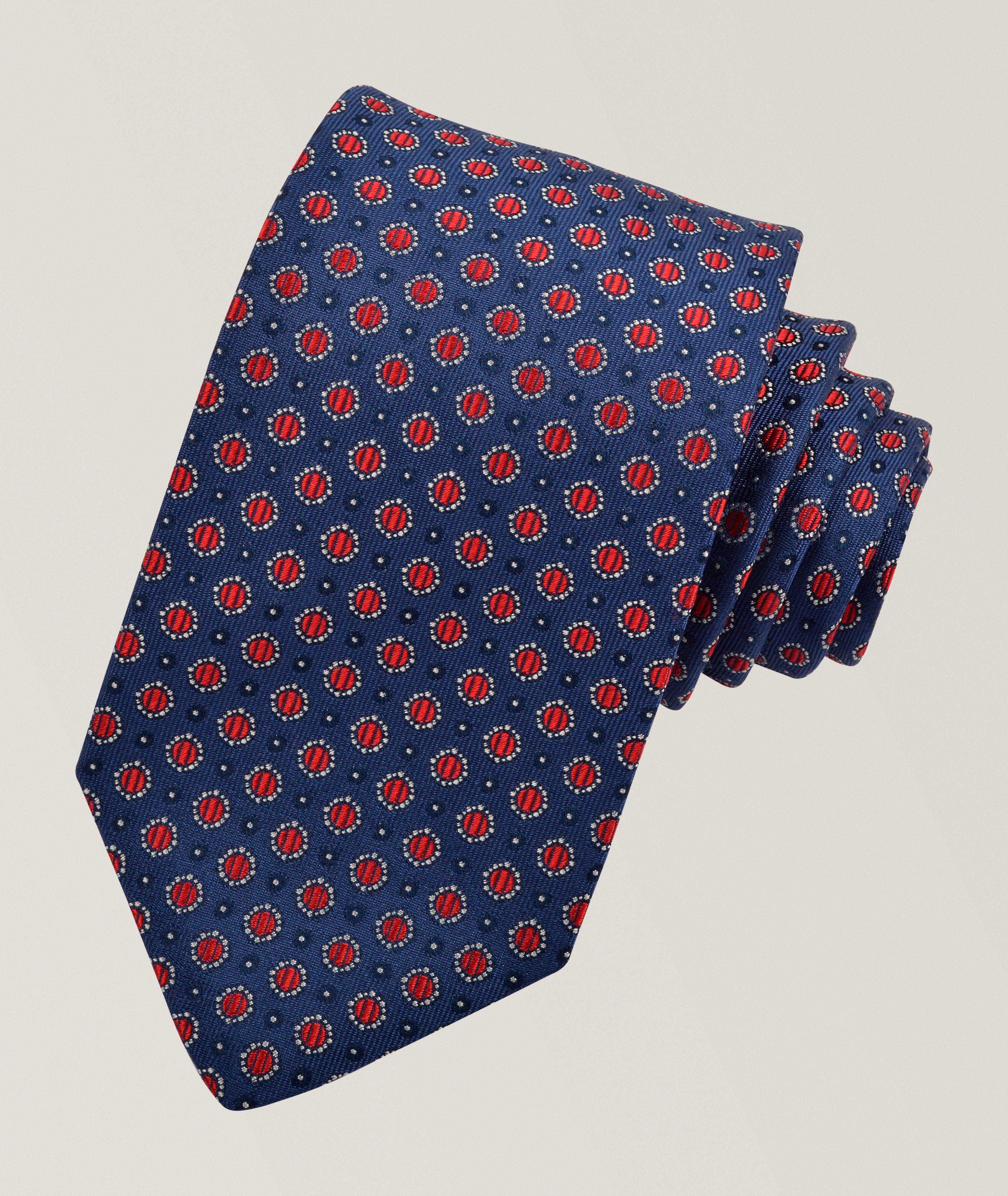 Dion Cravate en soie jacquard répété circulaire 