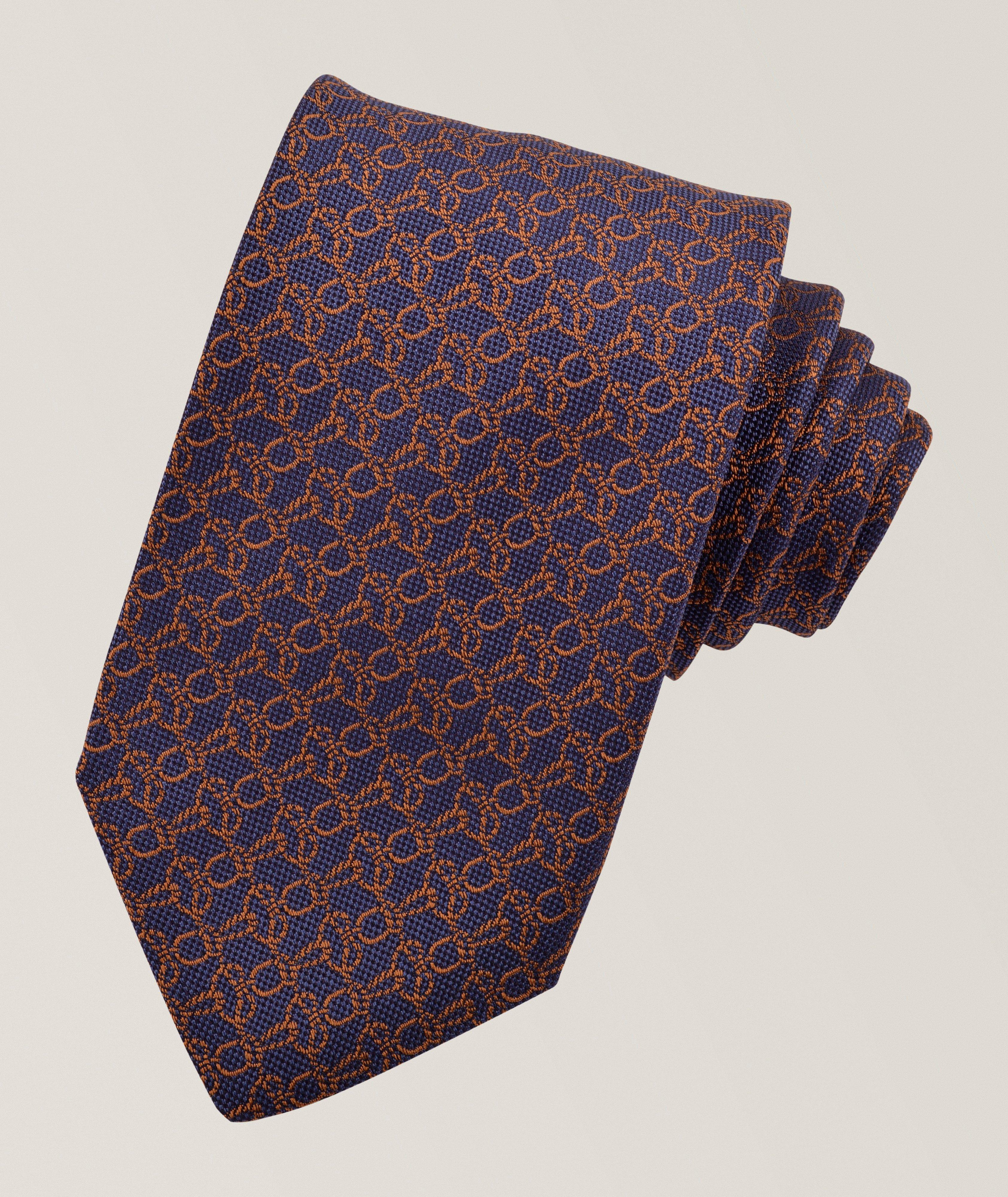 Dion Cravate en soie jacquard maillons de corde