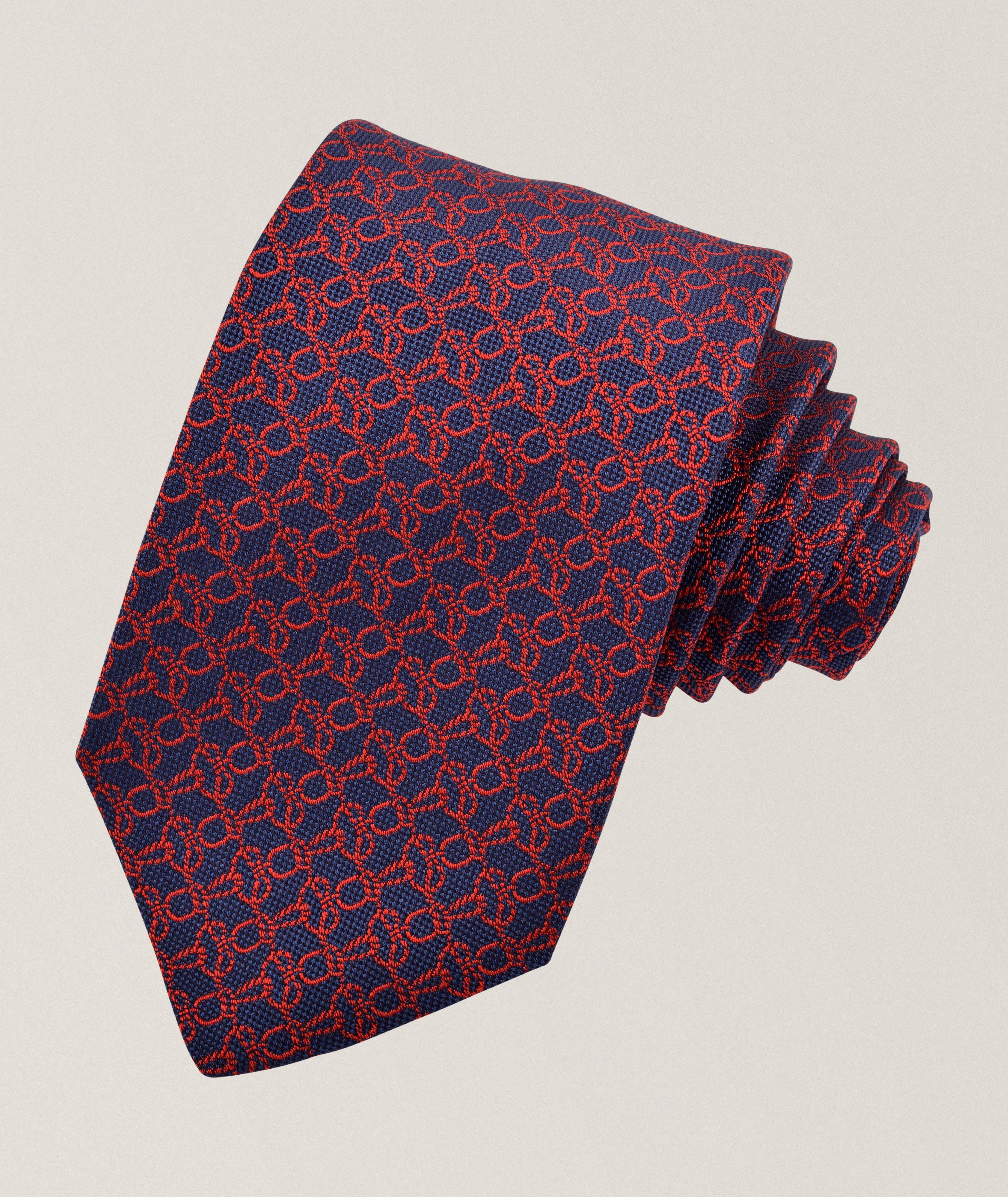 Dion Cravate en soie jacquard maillons de corde
