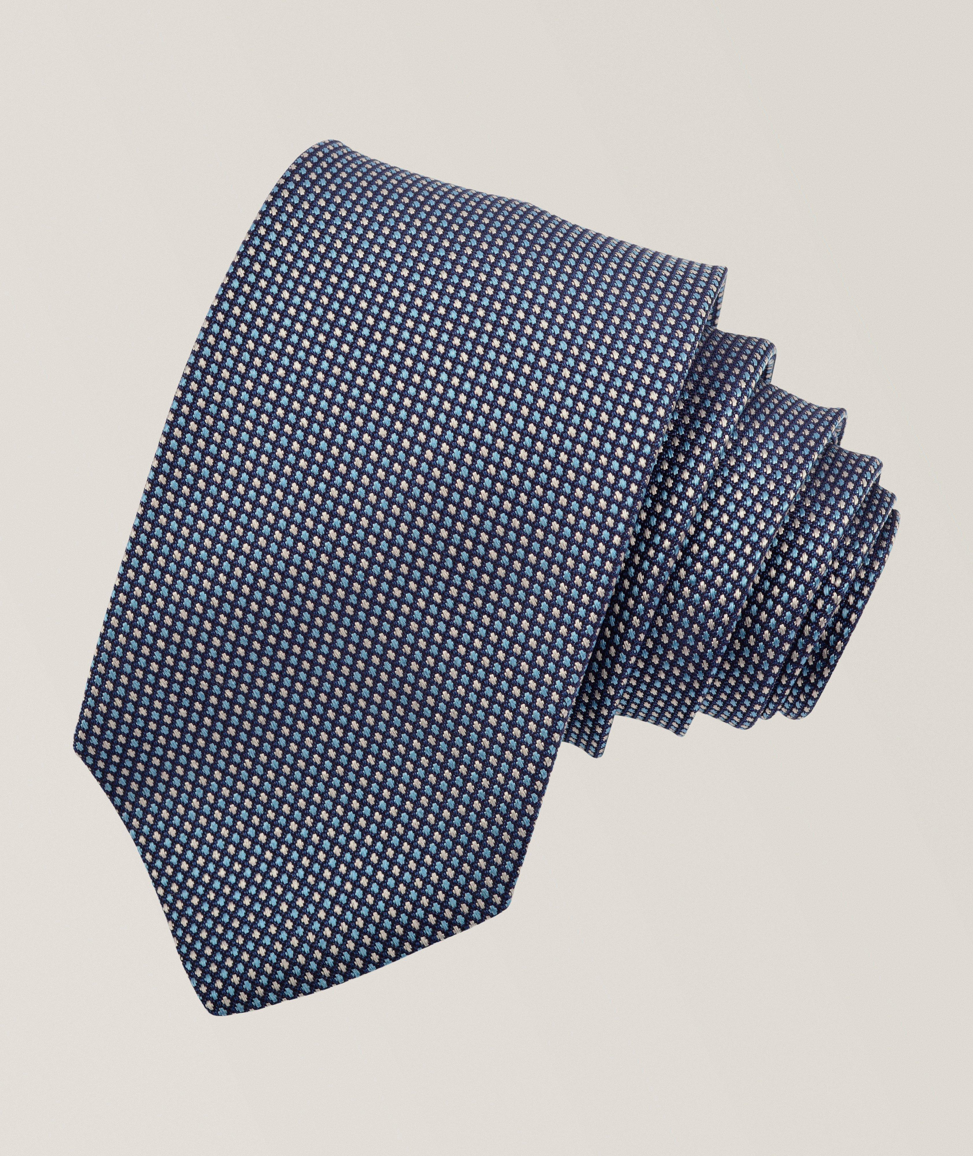 Dion Cravate en soie jacquard micro-répété