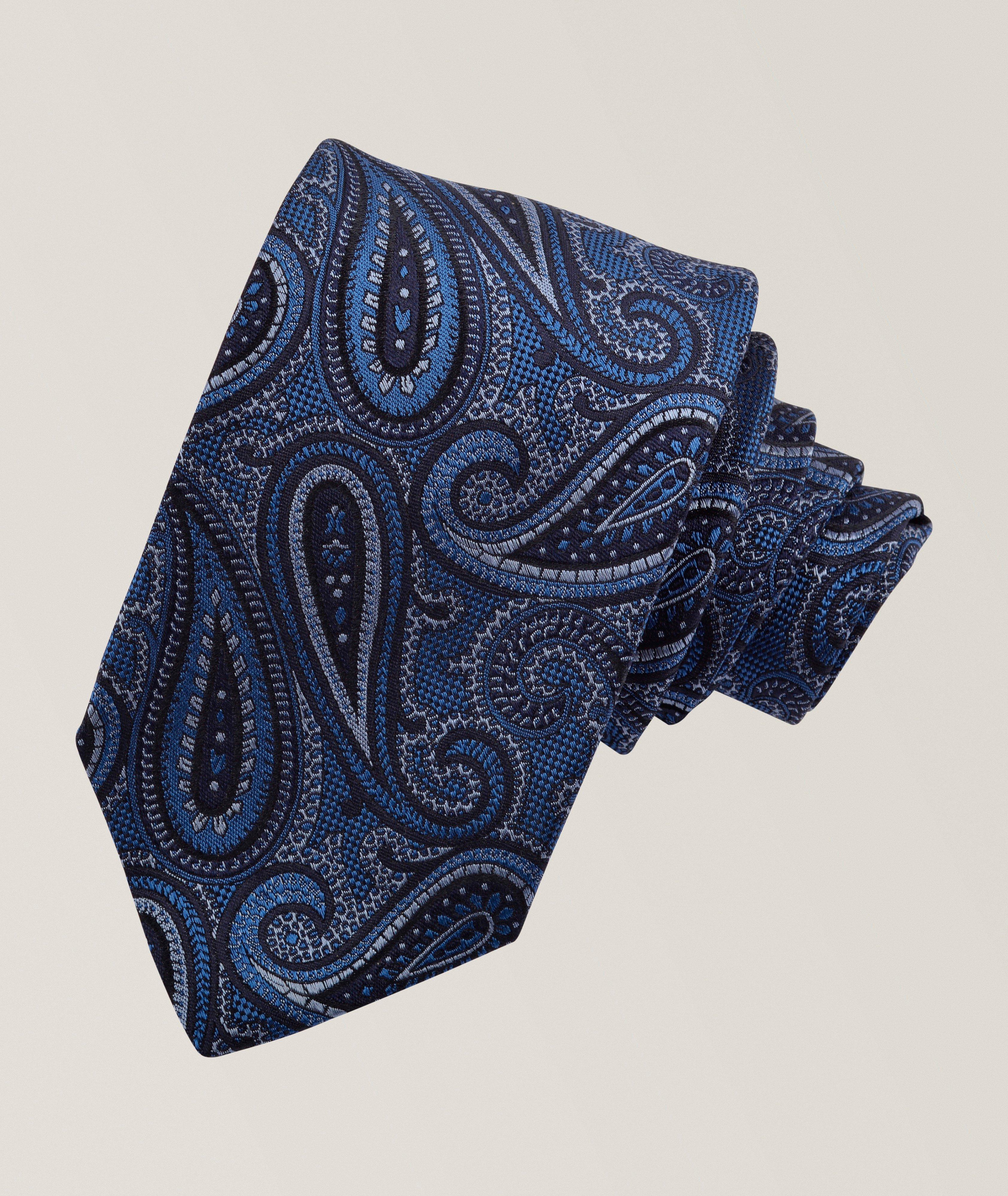 Dion Cravate en soie Oxford jacquard paisley