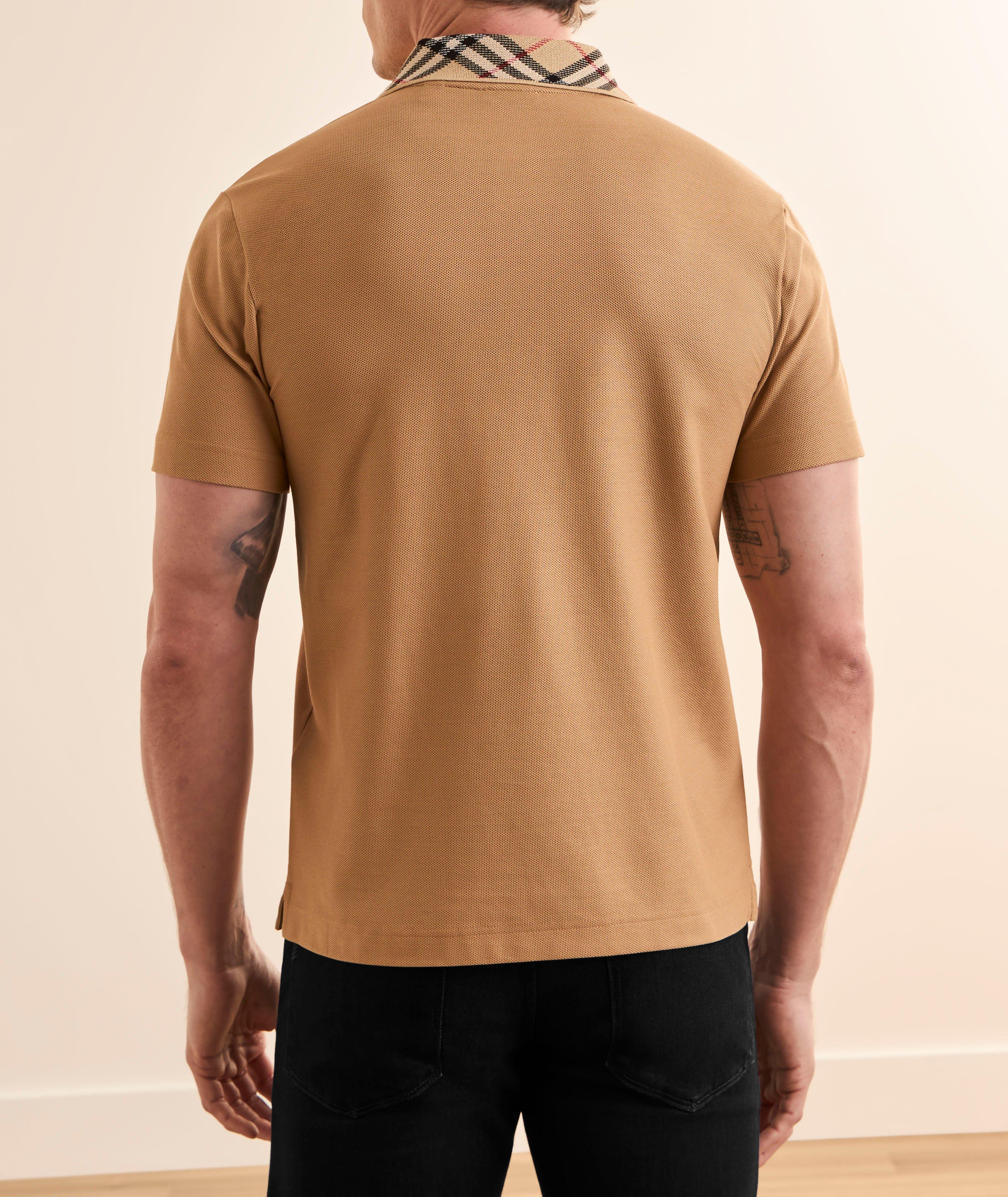 Evan Check-Collar Cotton Polo Shirt image 2