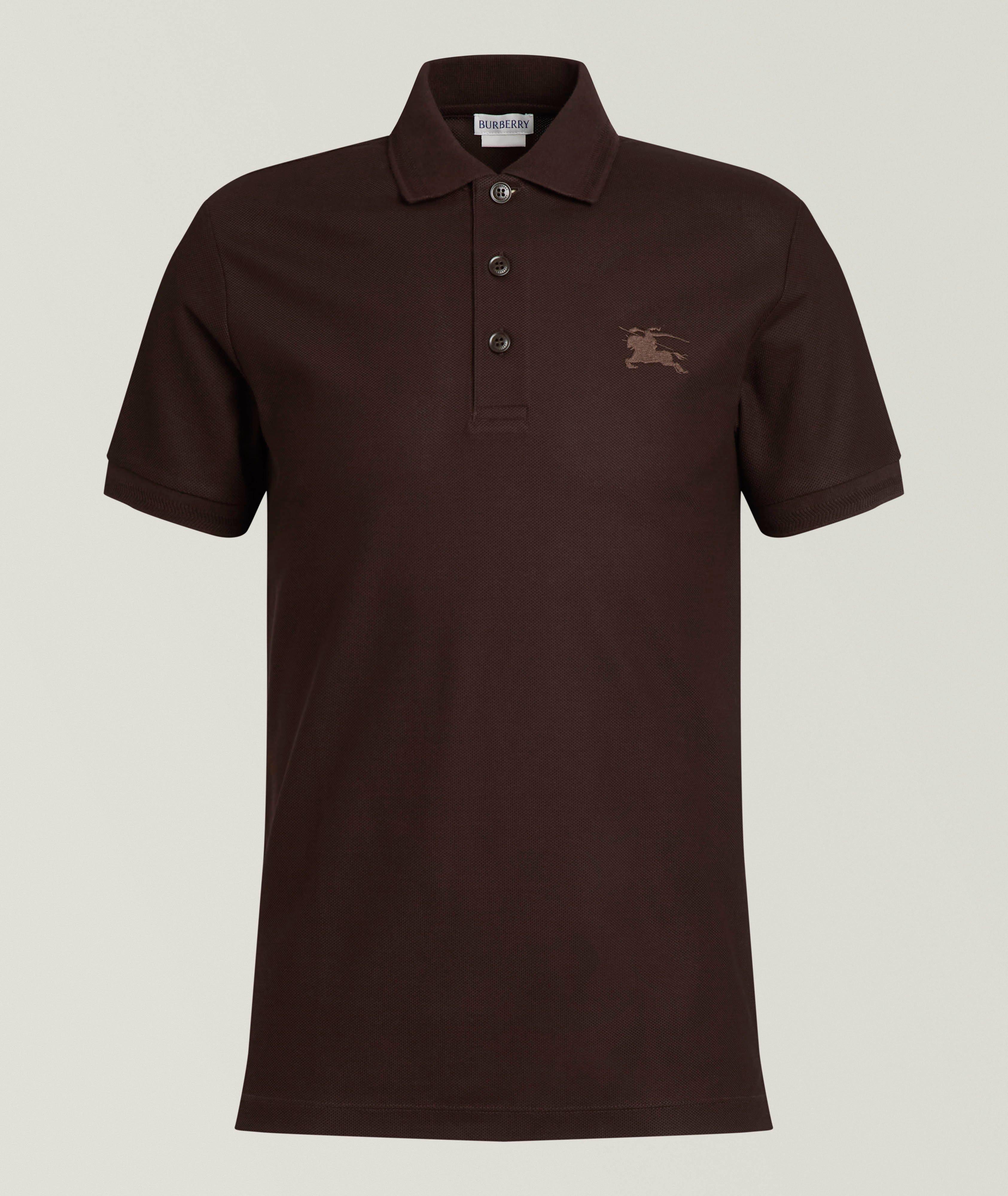 Burberry Eddie Checked Placket Cotton Polo