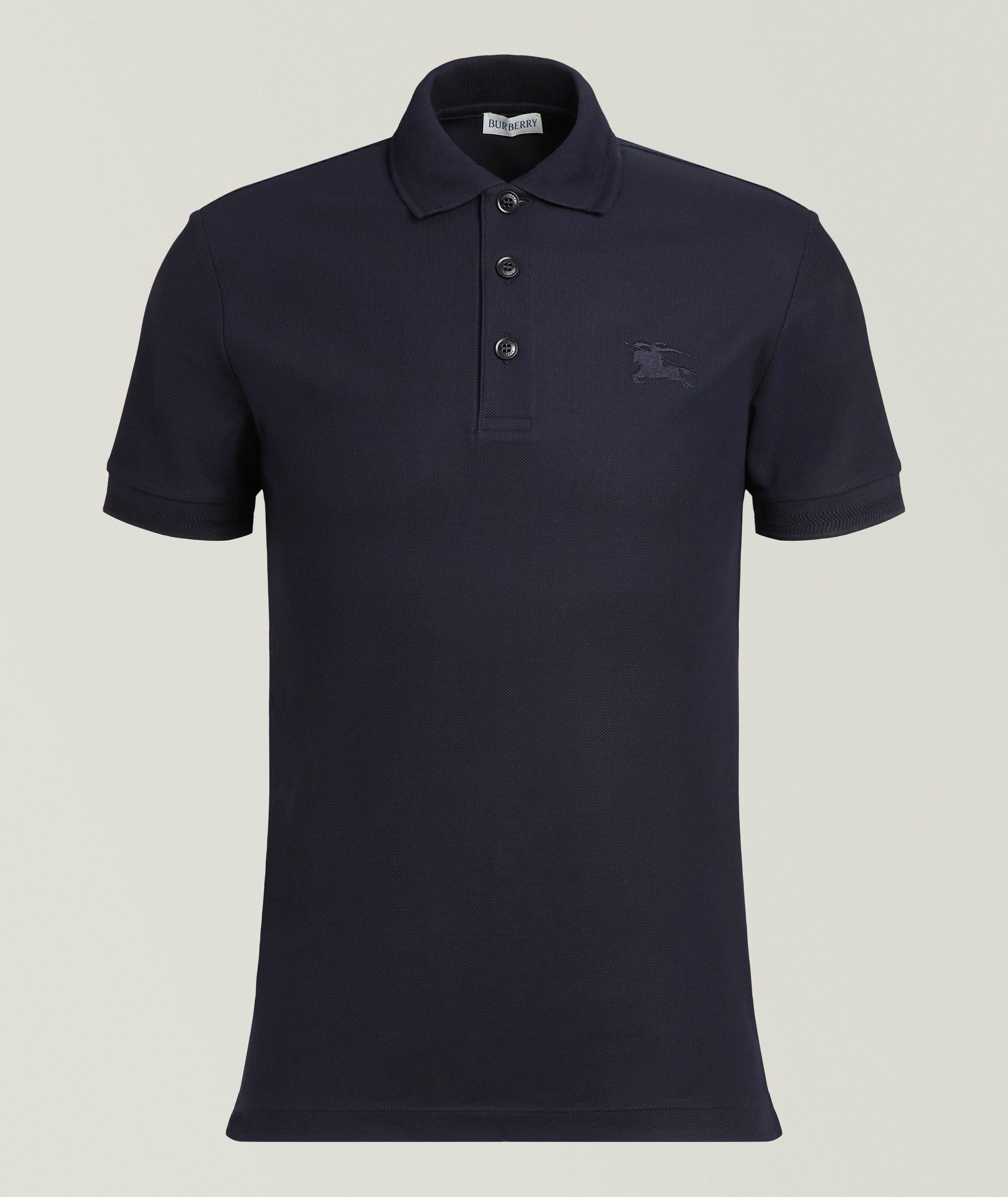 Burberry Eddie Checked Placket Cotton Polo