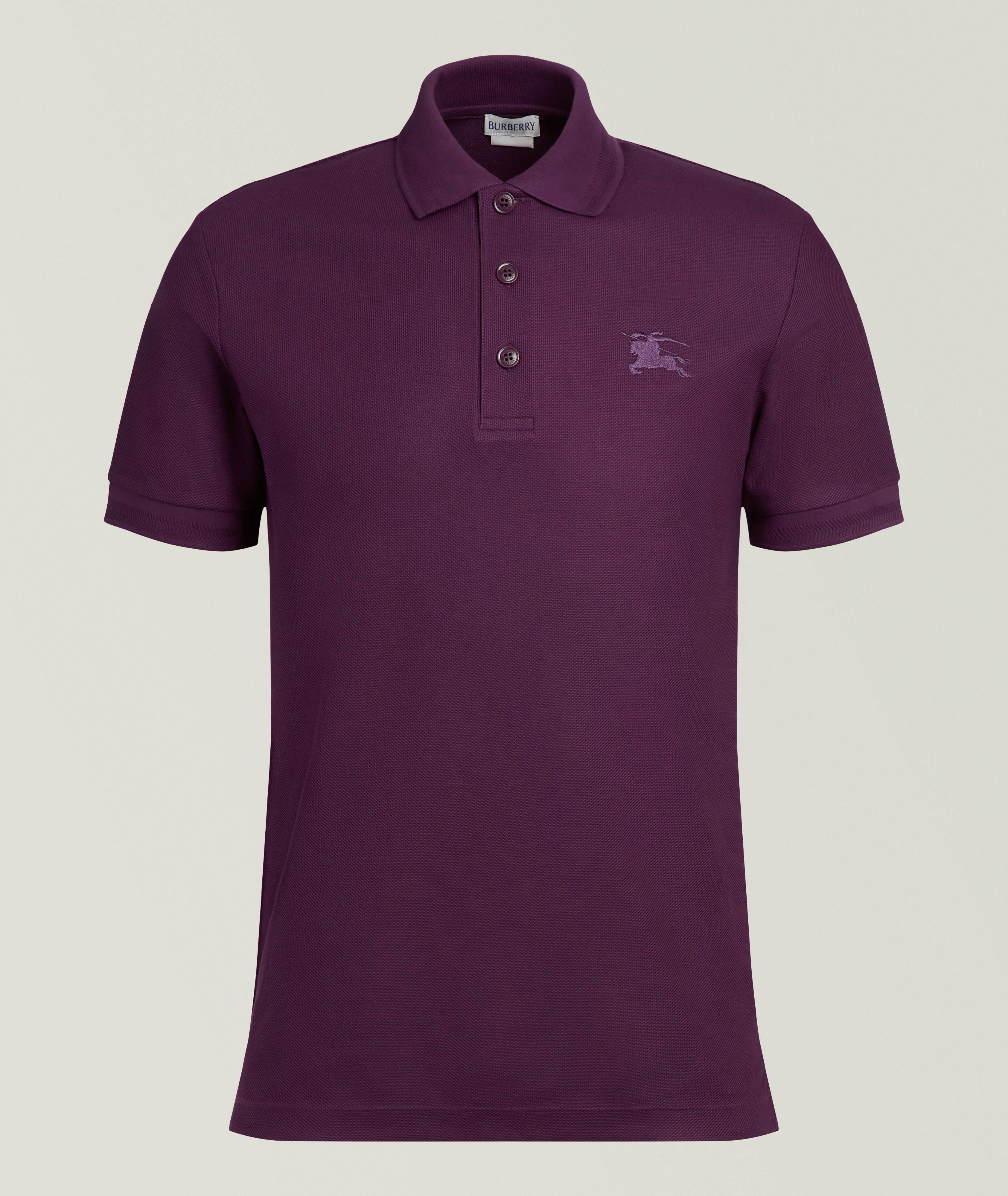Burberry Eddie Checked Placket Cotton Polo