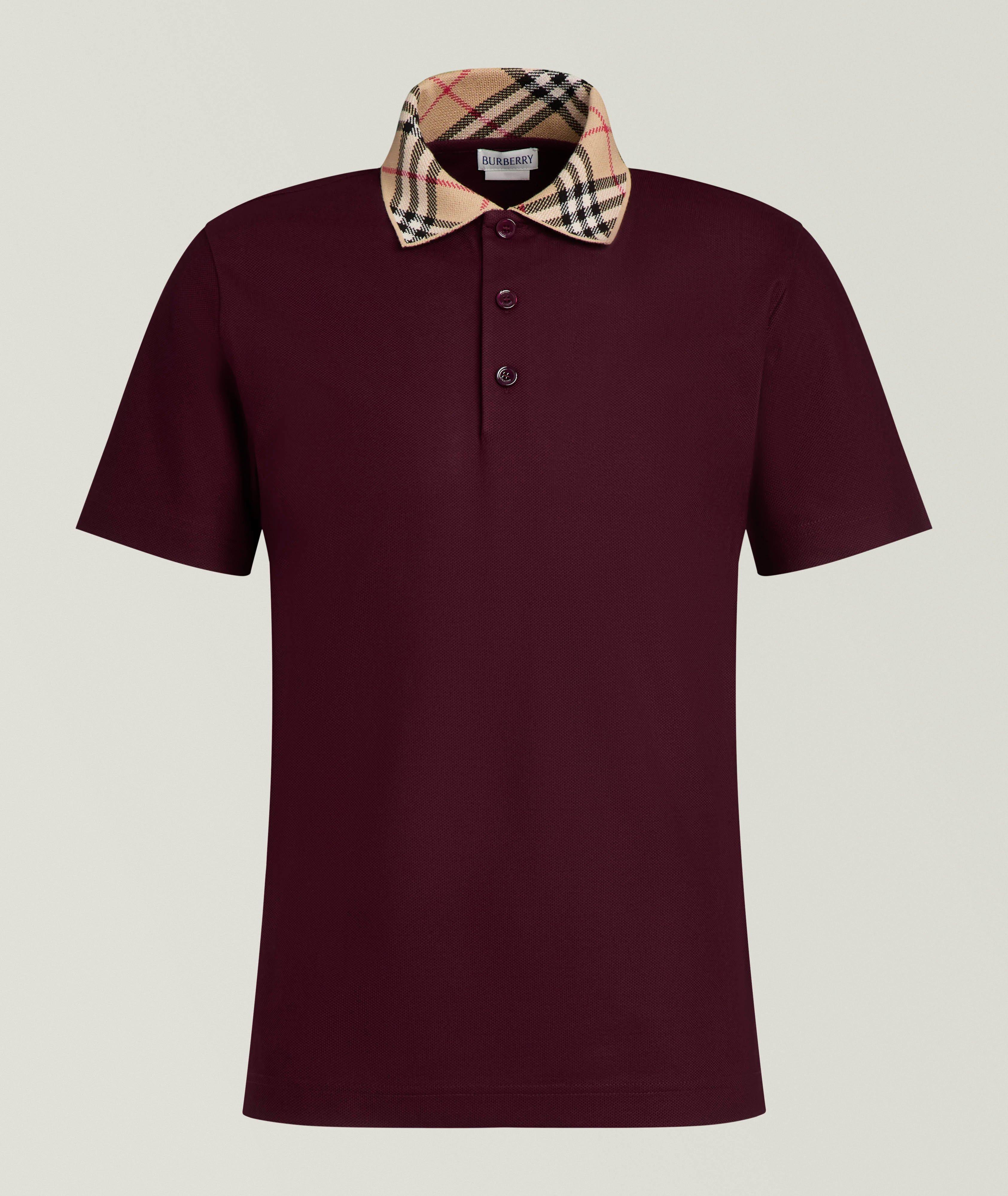 Burberry Evan Check Collar Cotton Polo