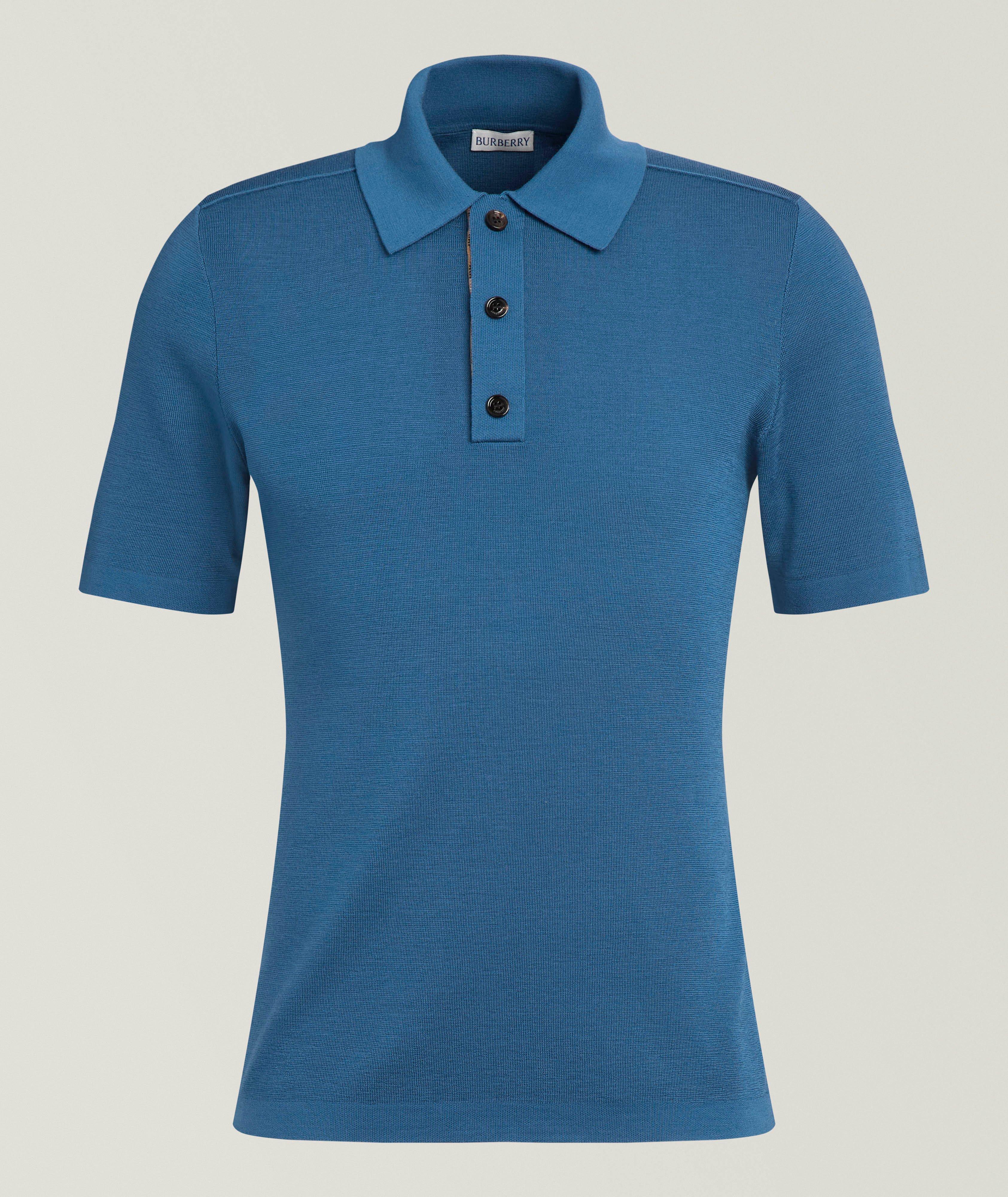 Burberry Marcus Checked Placket Wool Polo