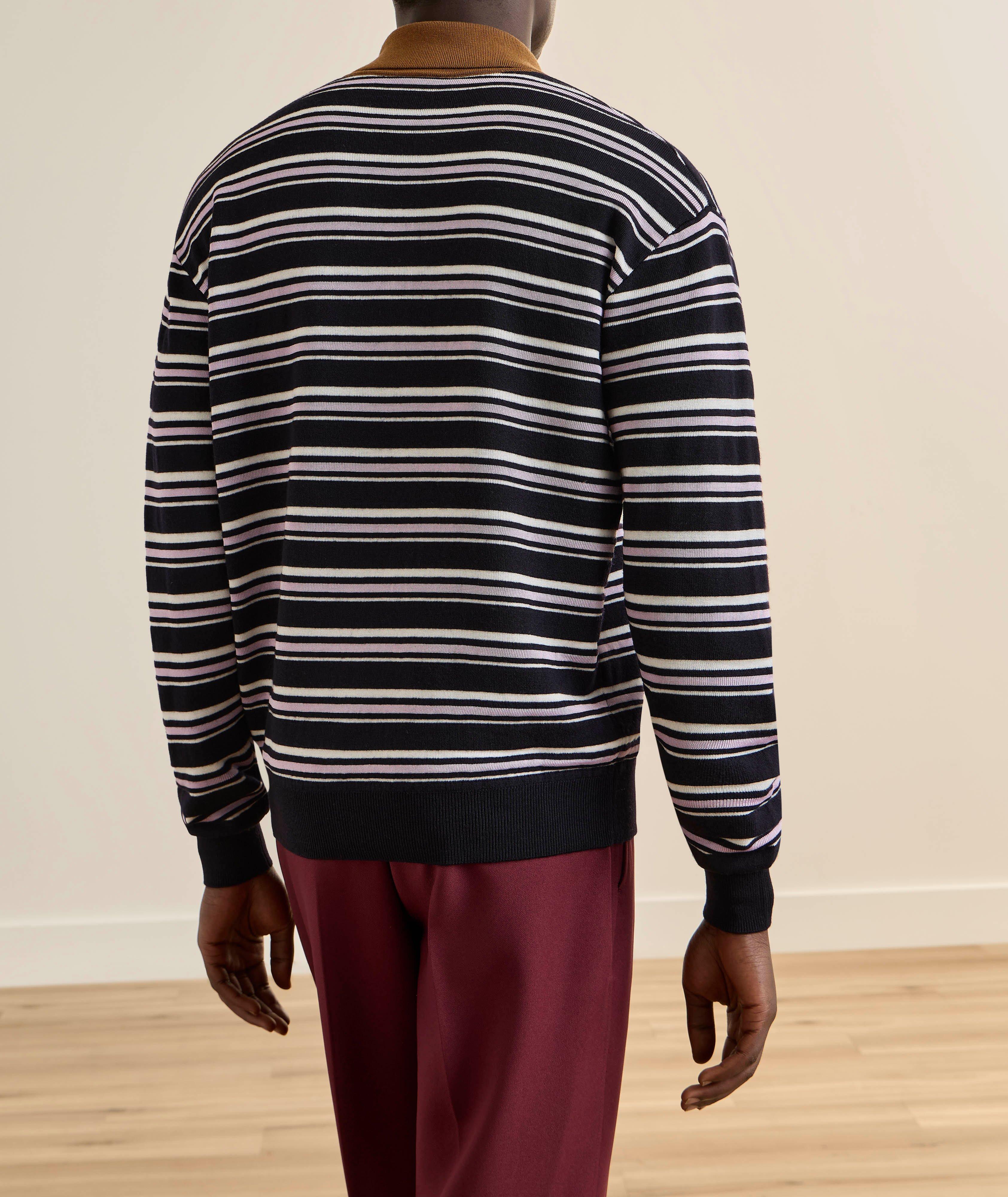 Polo laine-mélange rayé image 2