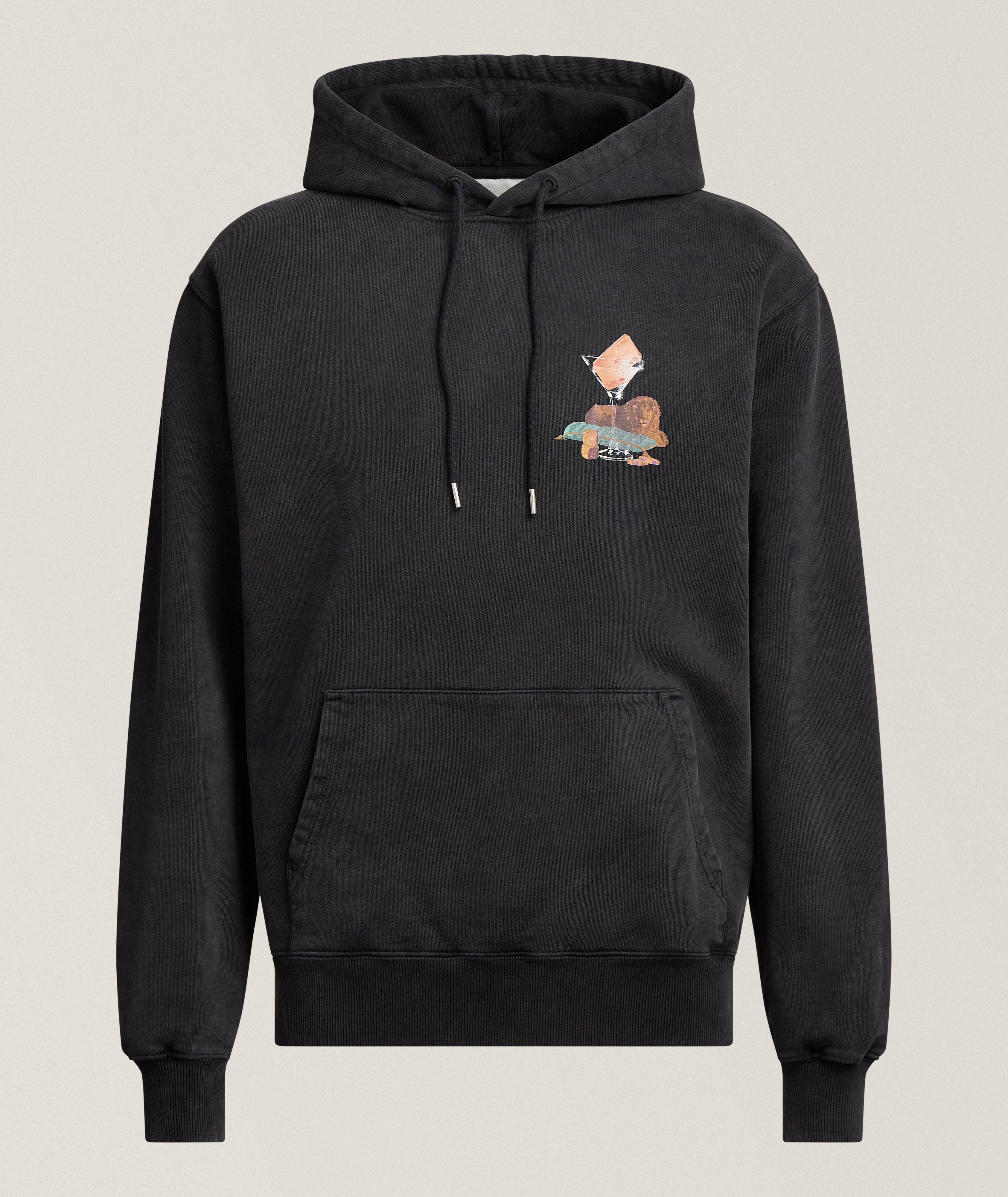 Drôle de Monsieur Sweatshirt à capuche lion verre lavé