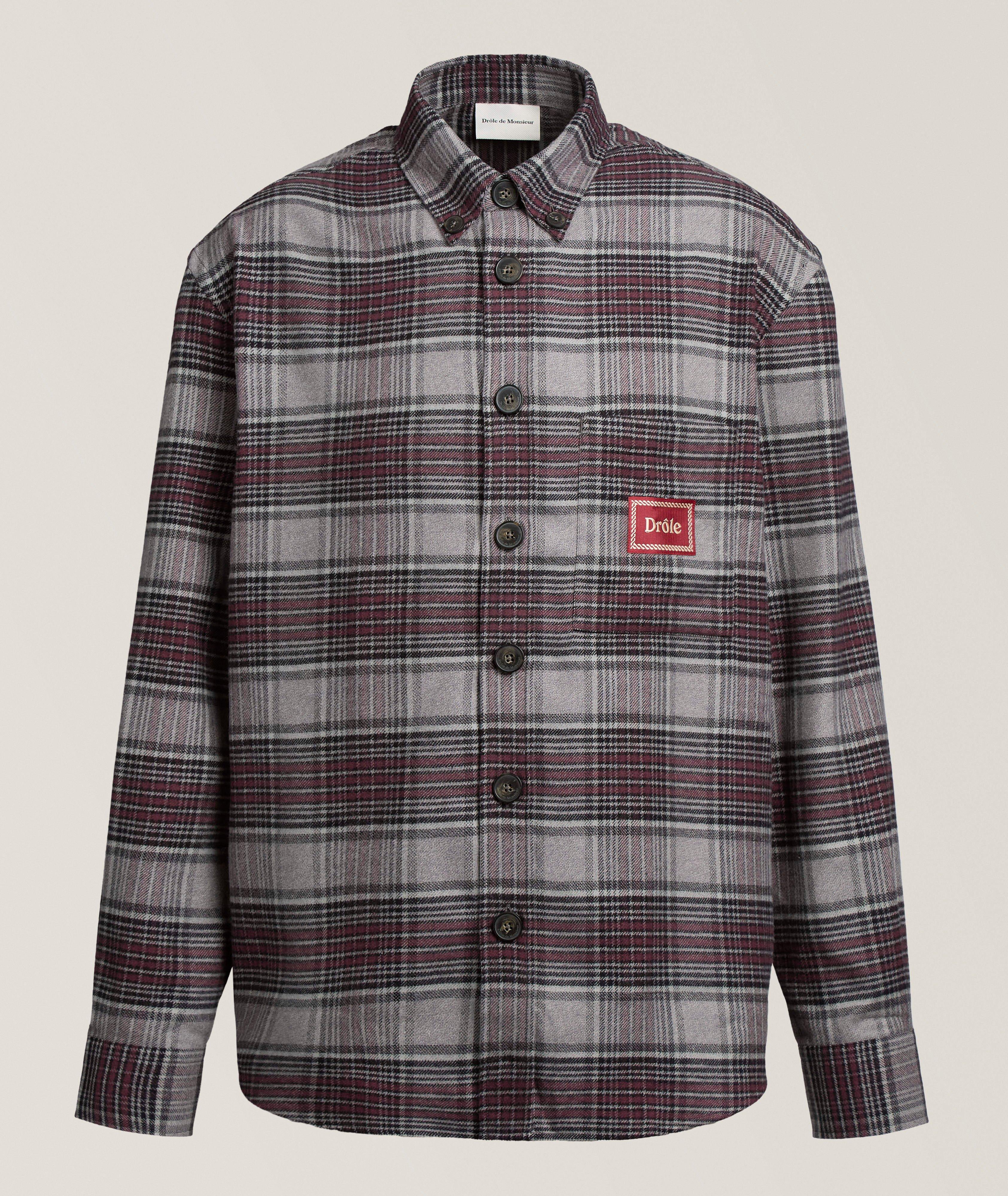 Drôle de Monsieur Checked Cotton Flannel Shirt 
