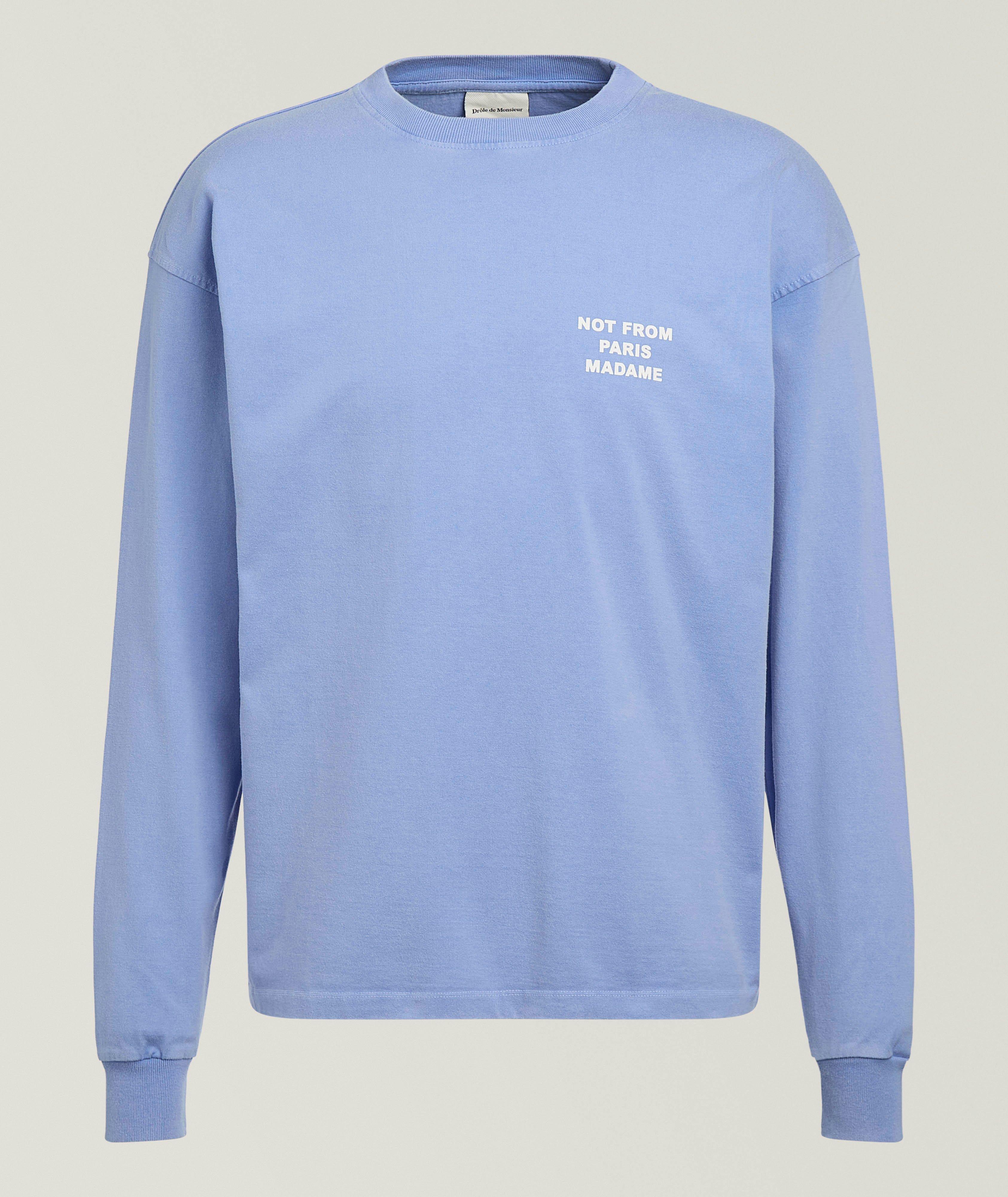 Drôle de Monsieur T-shirt manches-longues slogan délavé