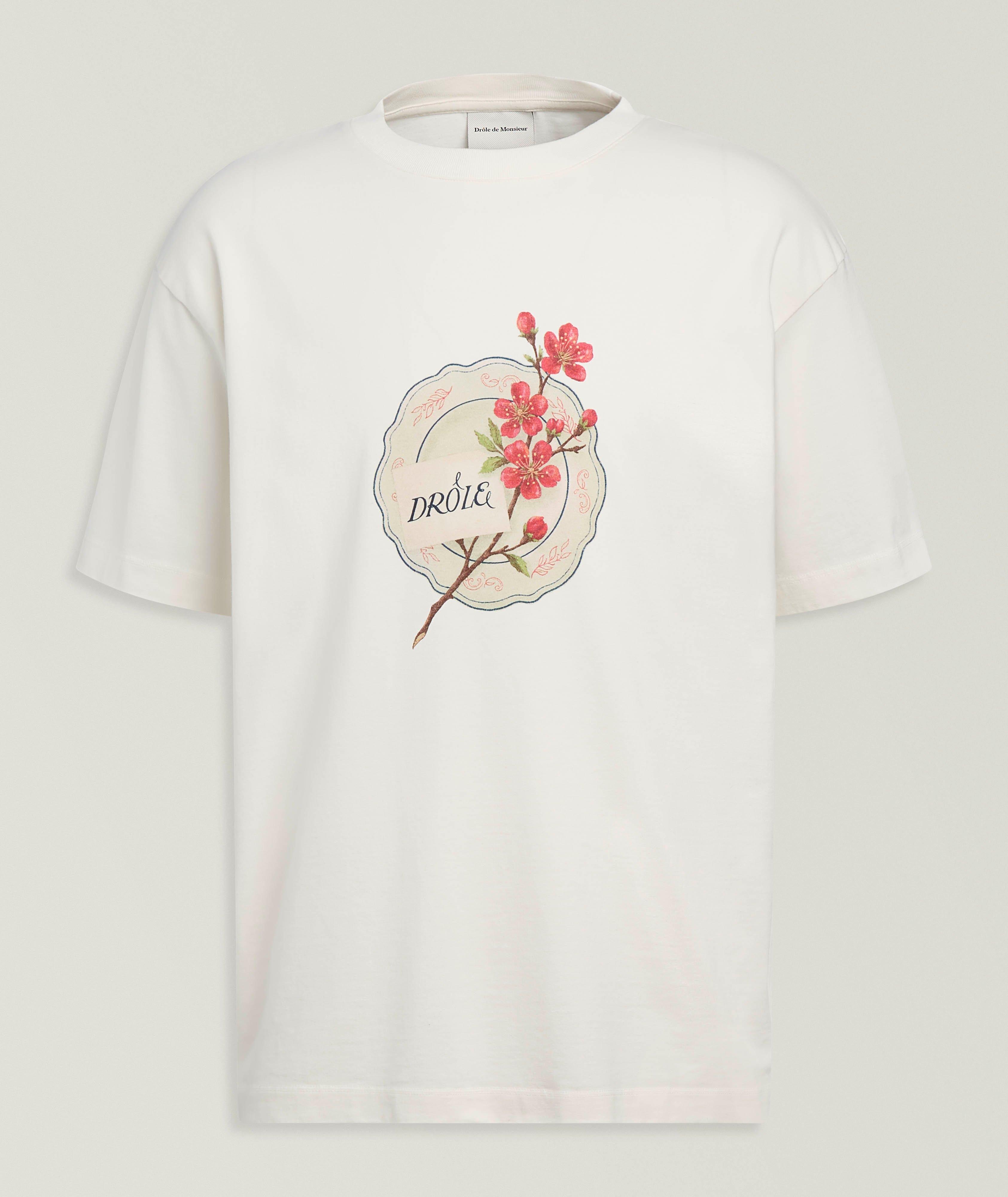 Drôle de Monsieur T-shirt coton porcelaine floral