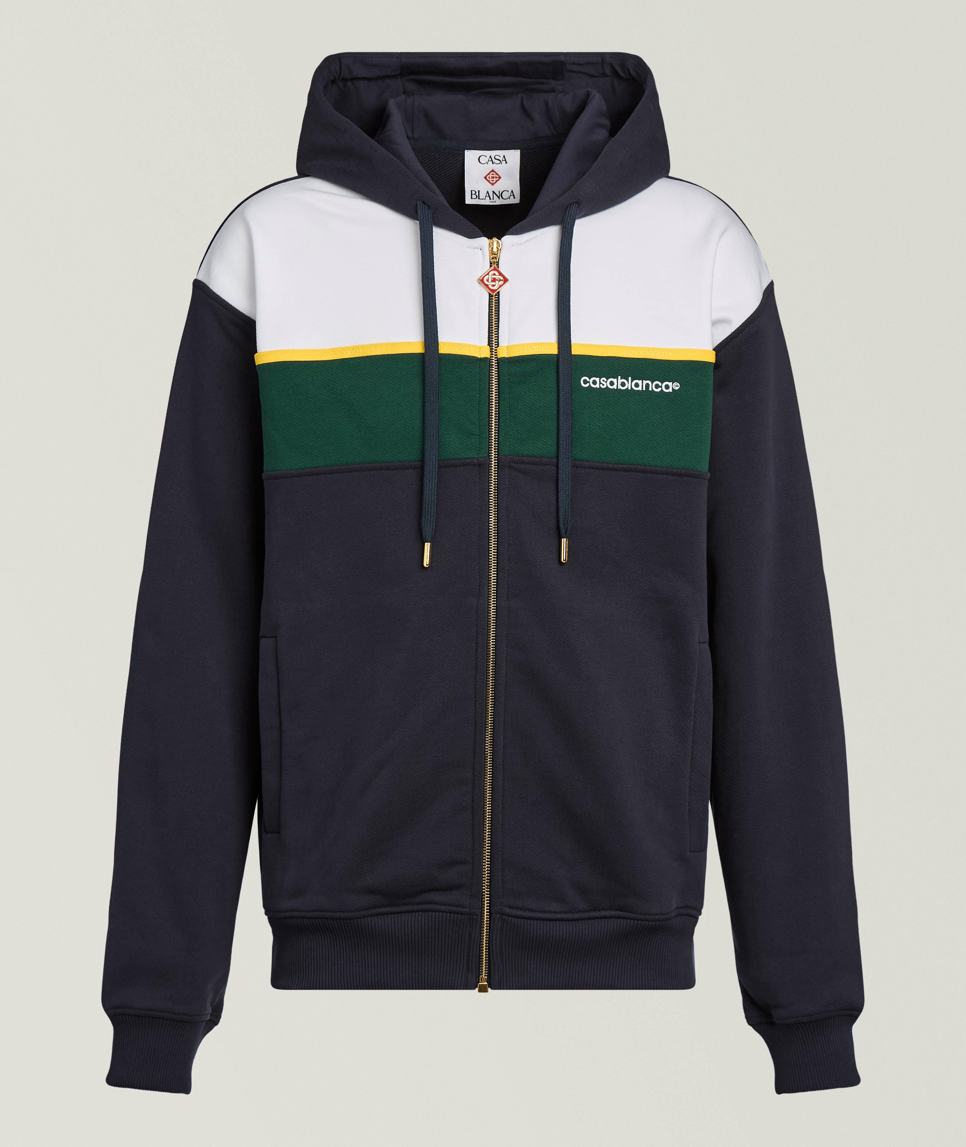 Casablanca Sweatshirt à capuche zippée blocs de couleur