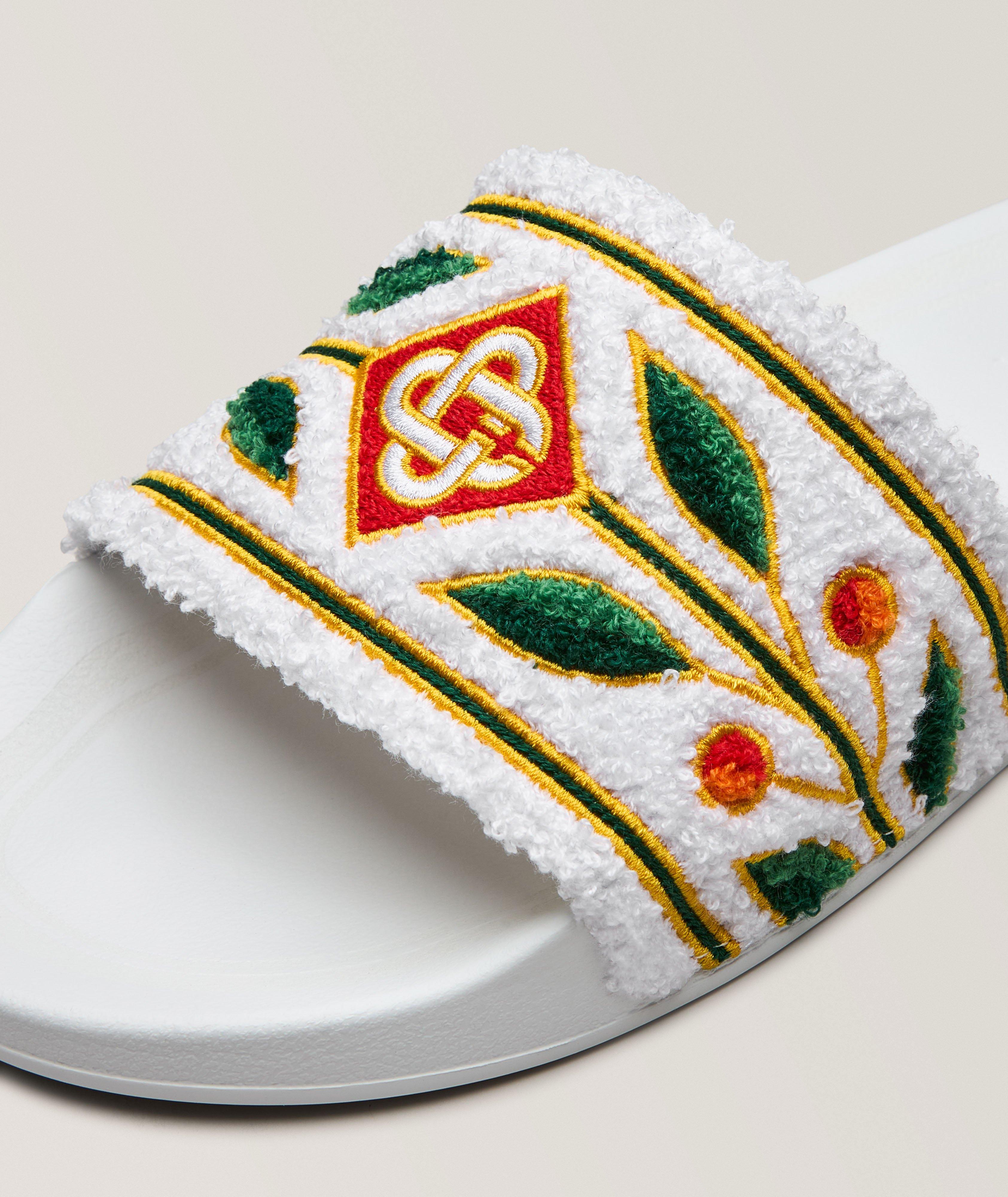 Embroidered Logo Terry Slides  image 2