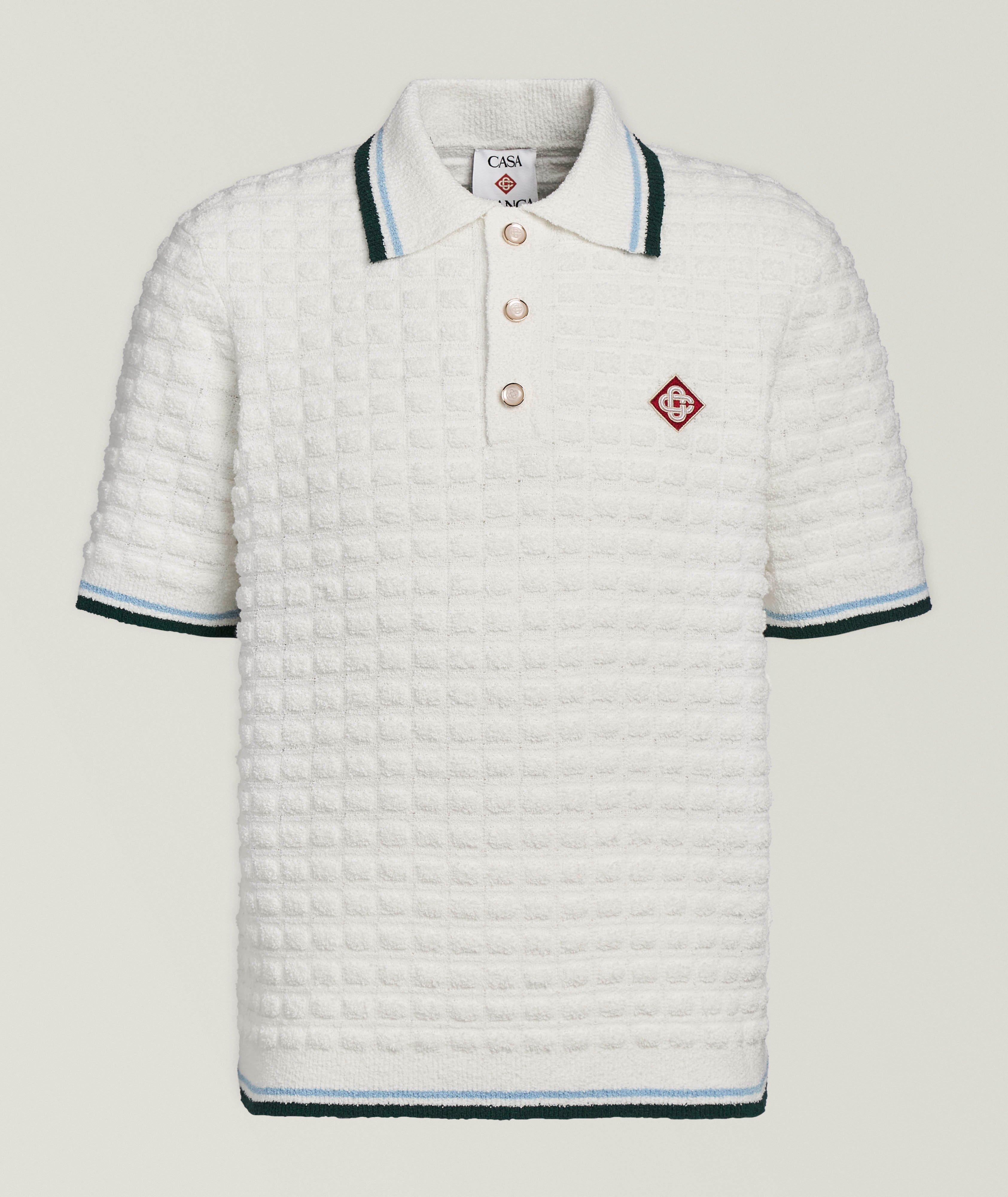 Casablanca Tipped Bouclé Cotton-Blend Polo 