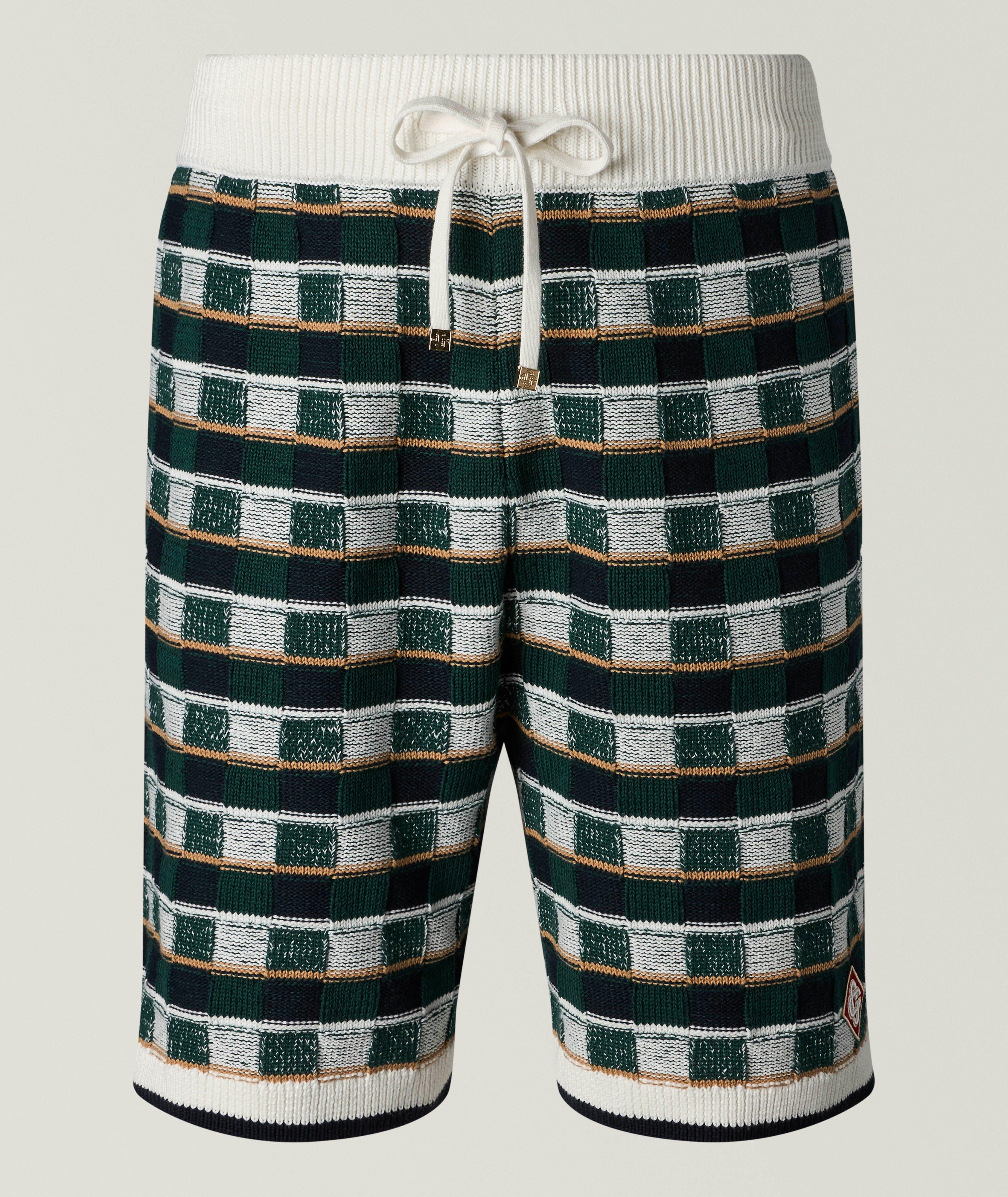 Casablanca Mosaic Crochet Knit Shorts