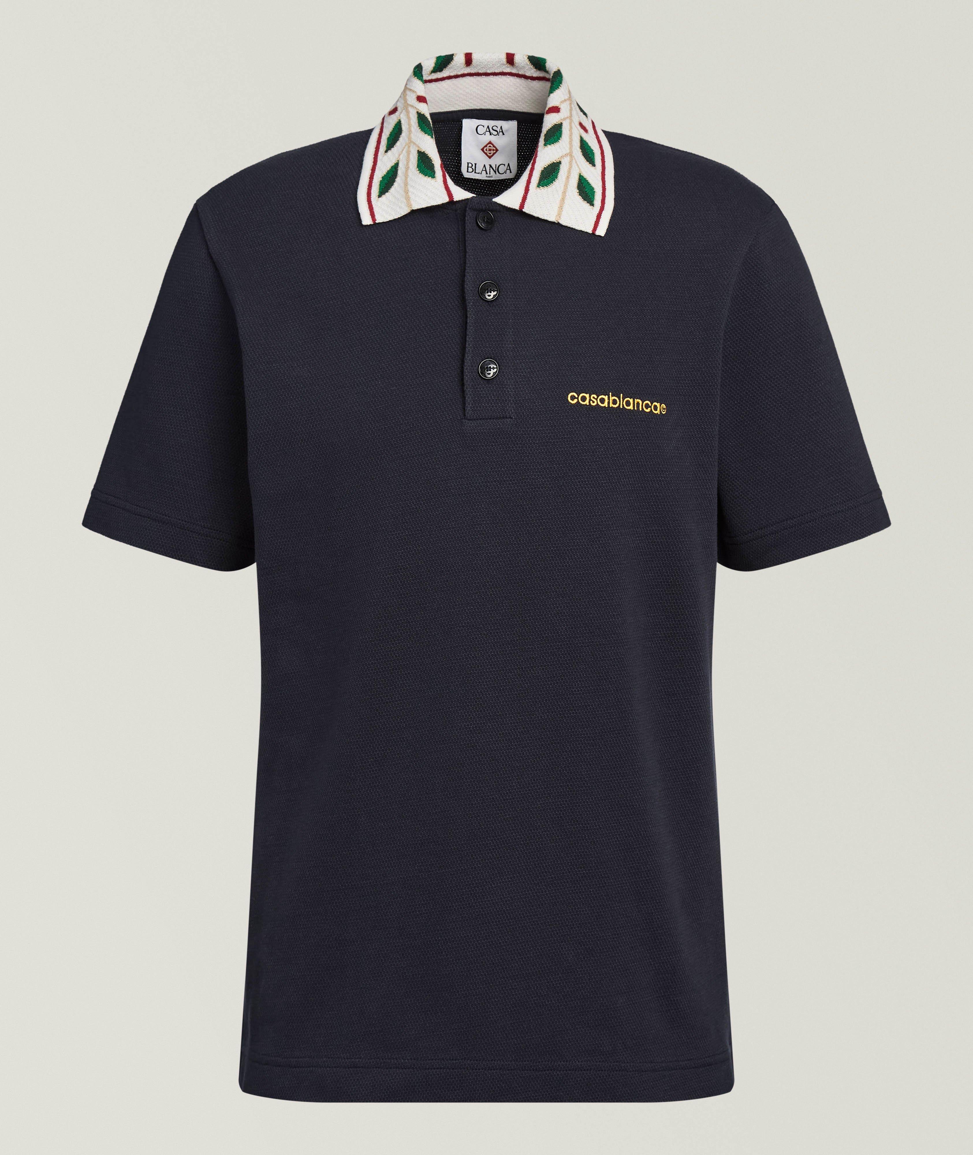 Casablanca Laurel Piqué Organic Cotton Polo 