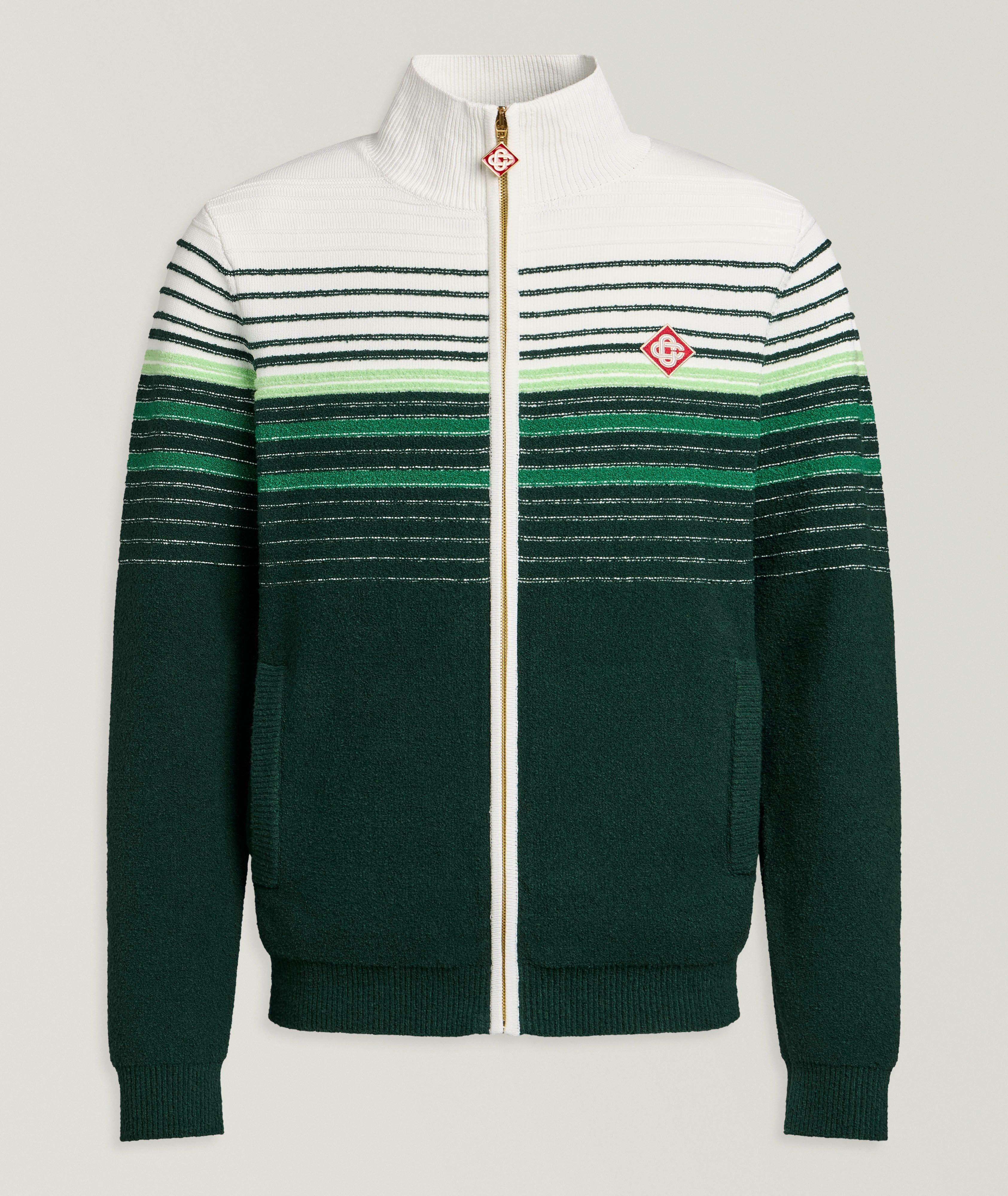 Casablanca Pull zippé rayé bouclé 