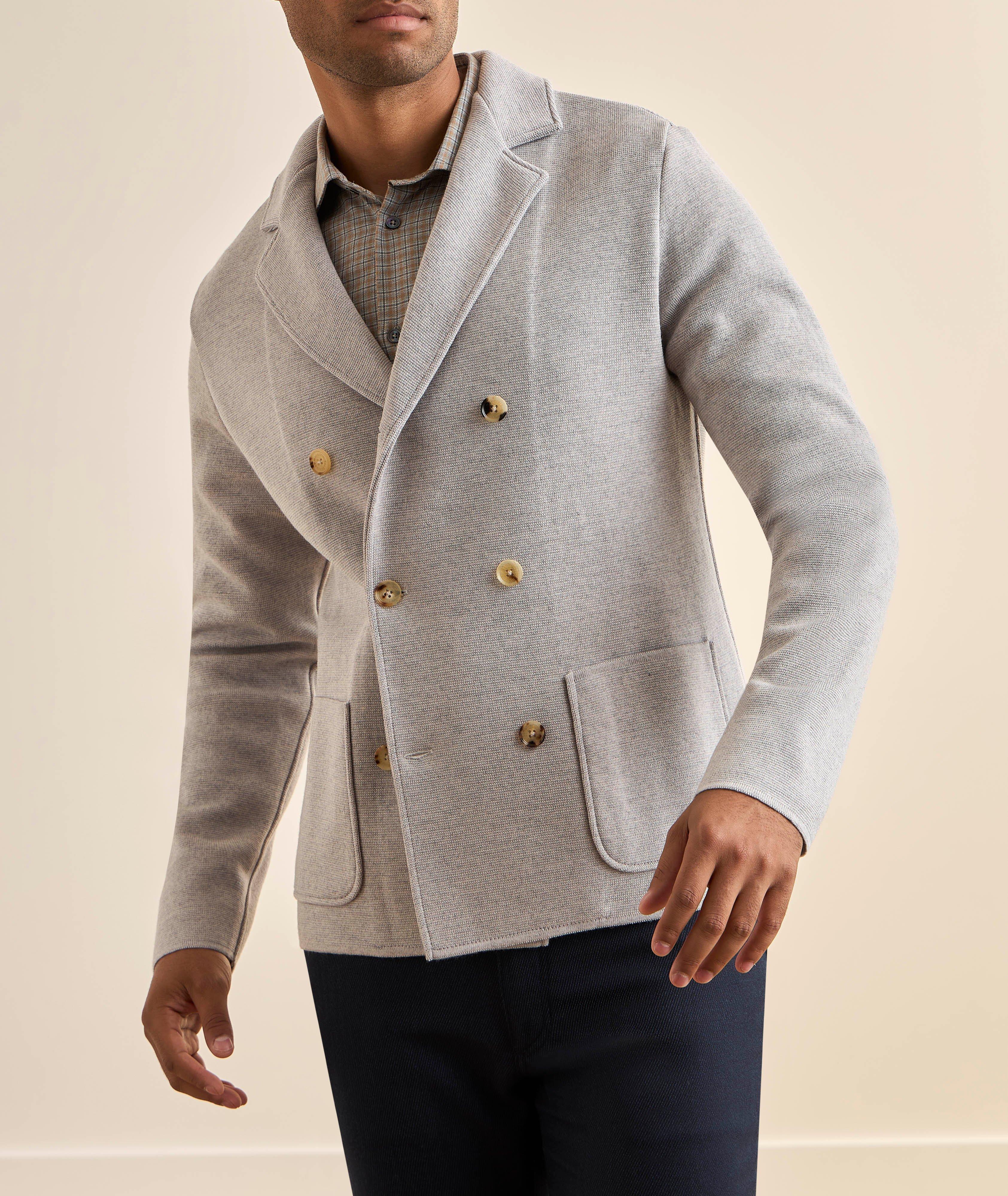 ✈MAURIZIO　マウリツィオバルダサーリ　レイヤード　ジャケット　50　XL Maurizio Baldassari Double-Breasted Milano Stitch Cardigan