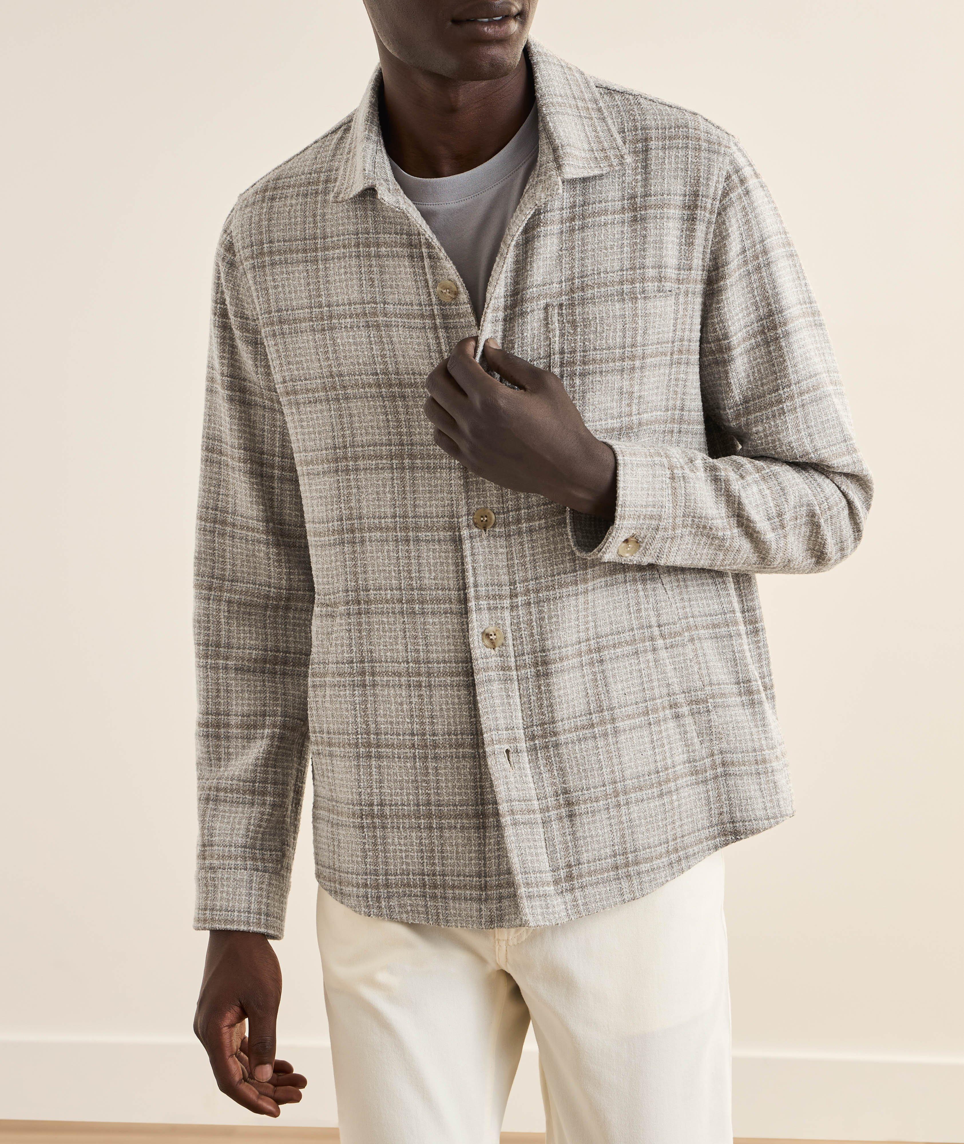 Check Virgin Wool-Blend Overshirt image 1