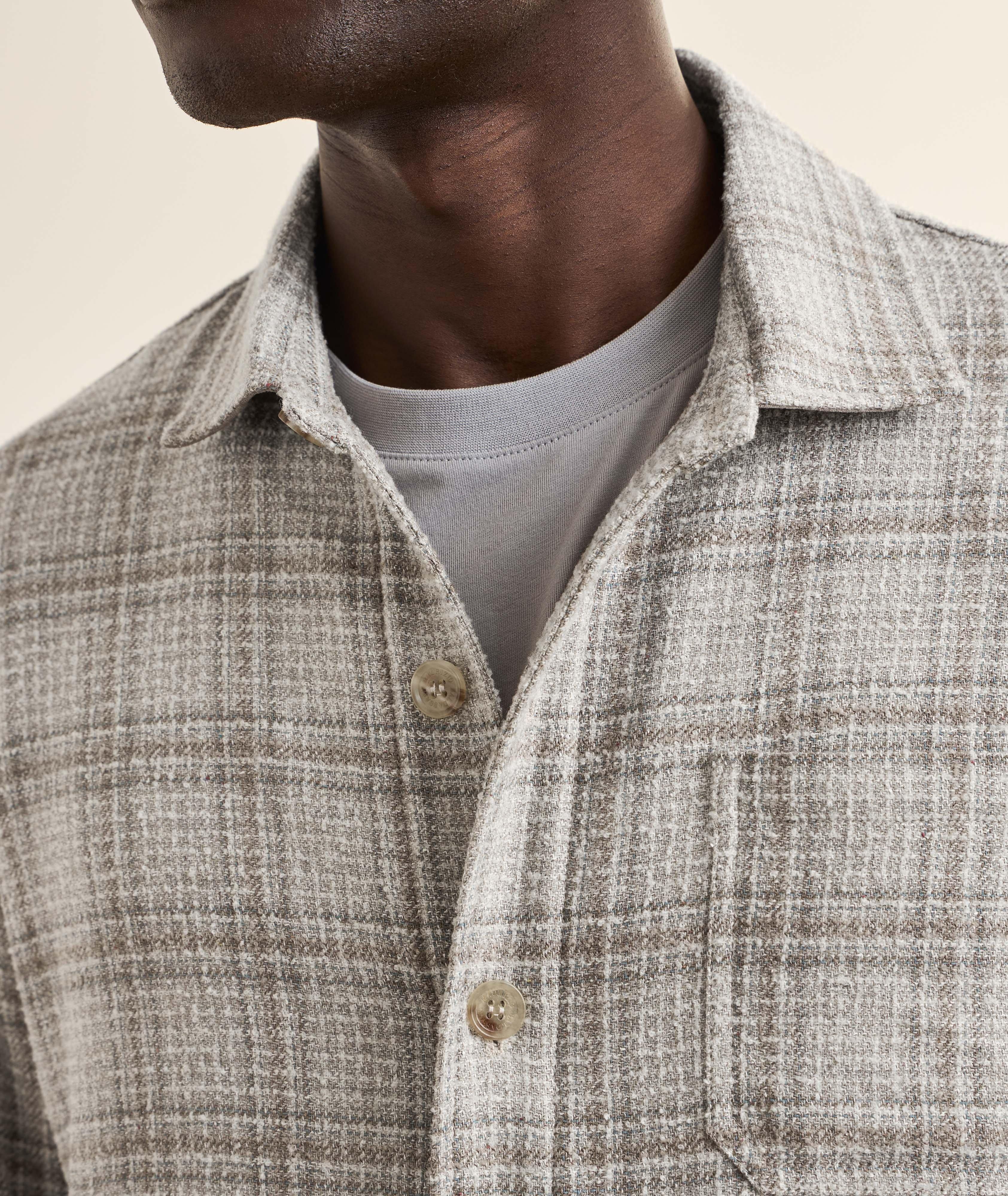 Check Virgin Wool-Blend Overshirt image 3