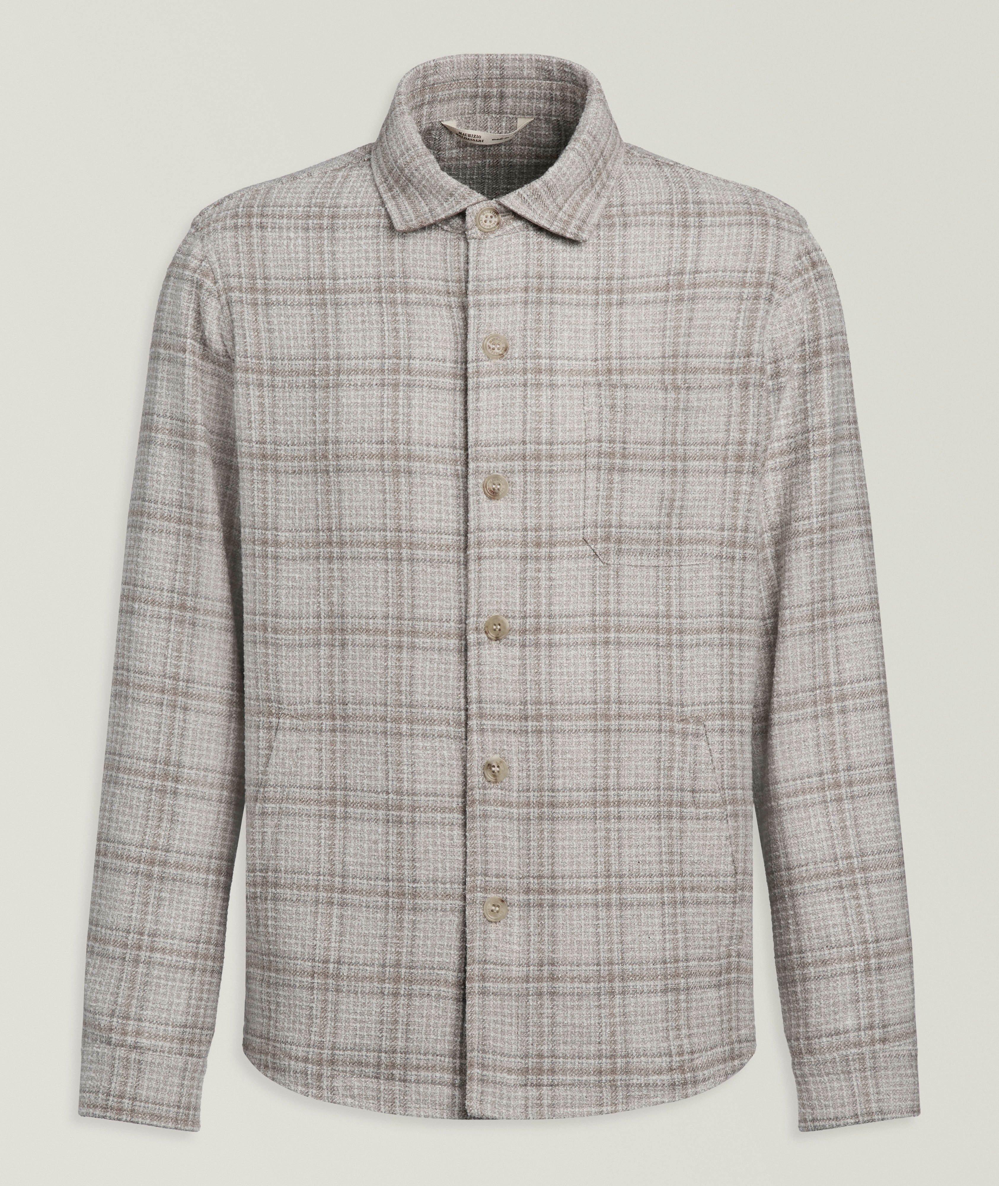 Maurizio Baldassari Check Virgin Wool-Blend Overshirt