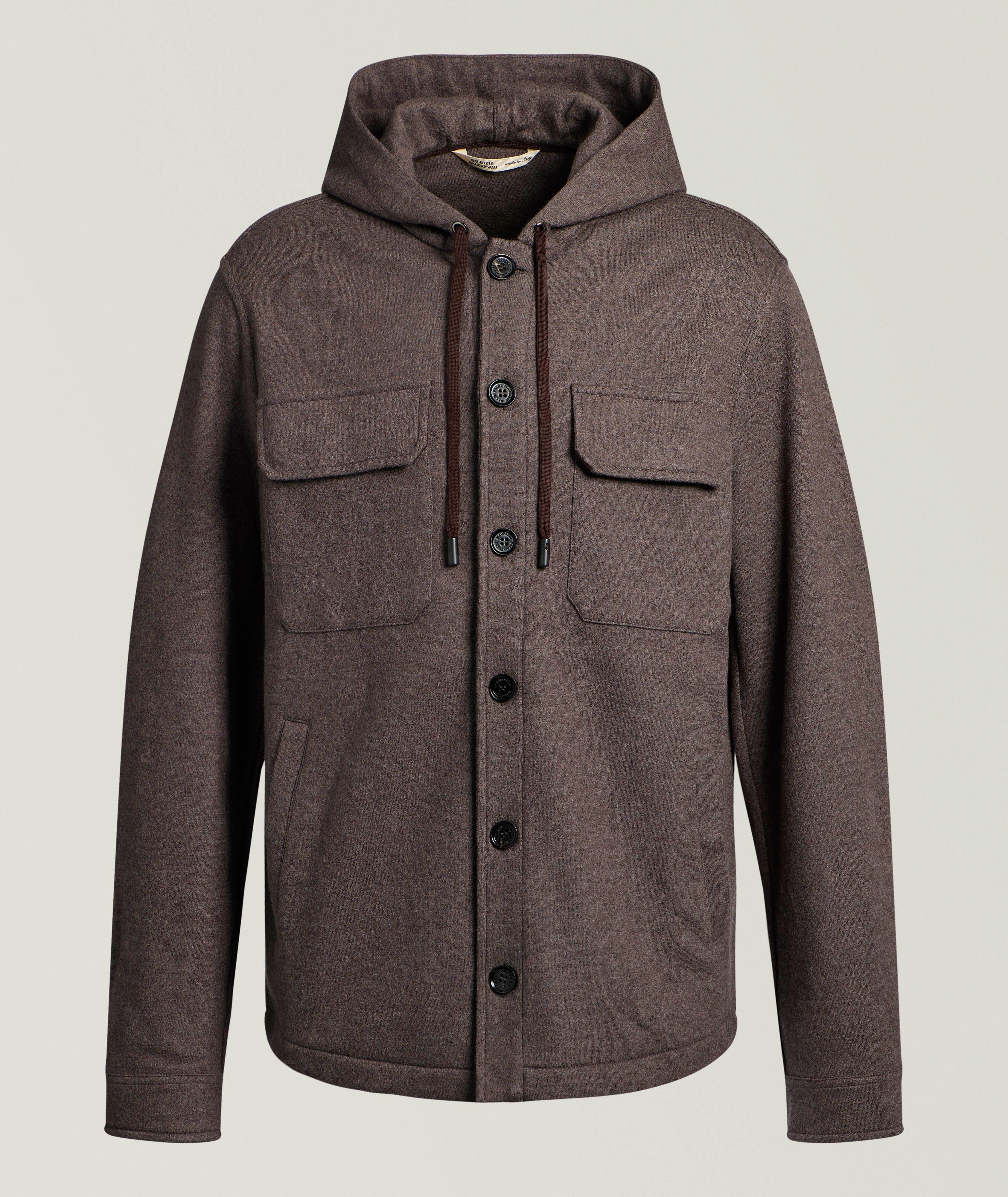 Virgin Wool Felt Hooded Overshirt image 0