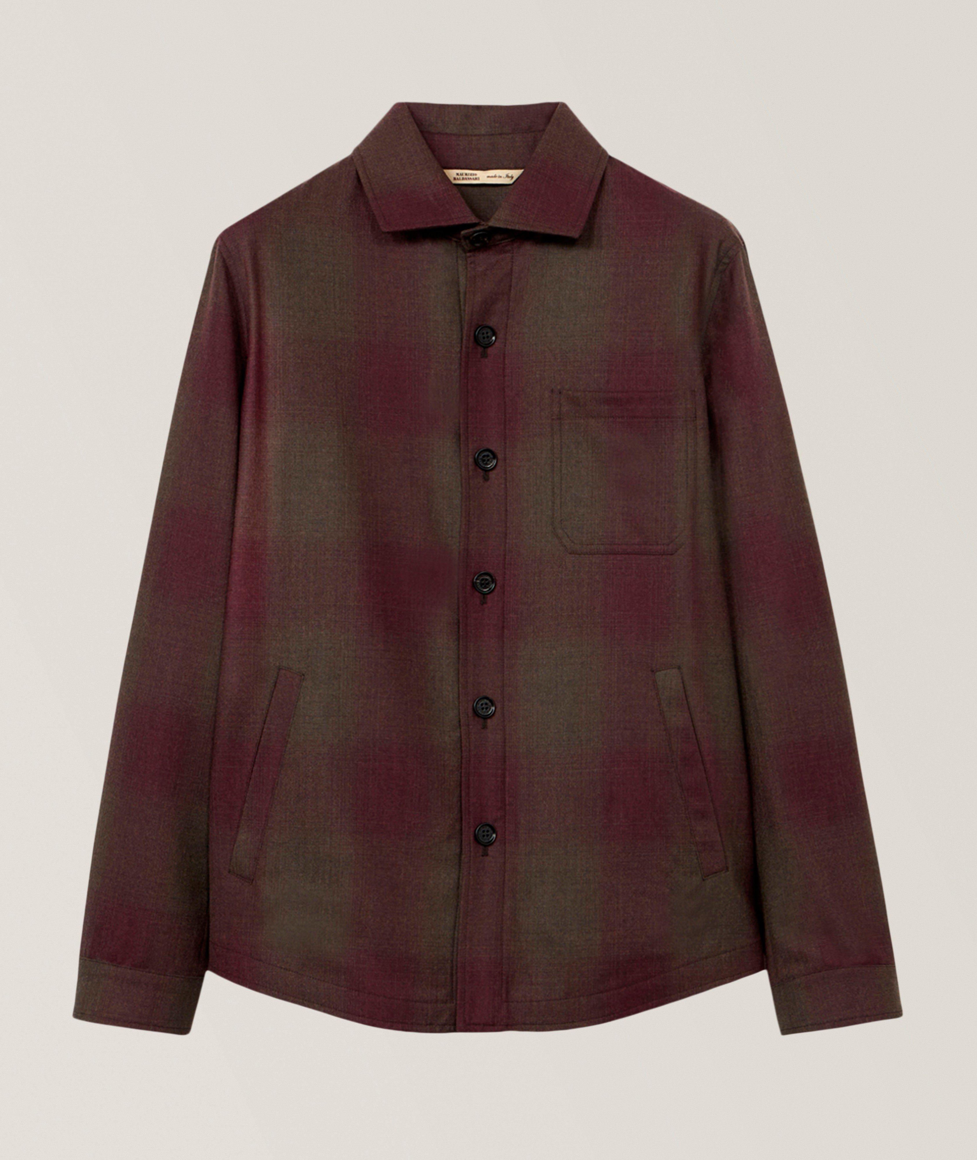 Maurizio Baldassari Shadow Plaid Cotton-Blend Overshirt