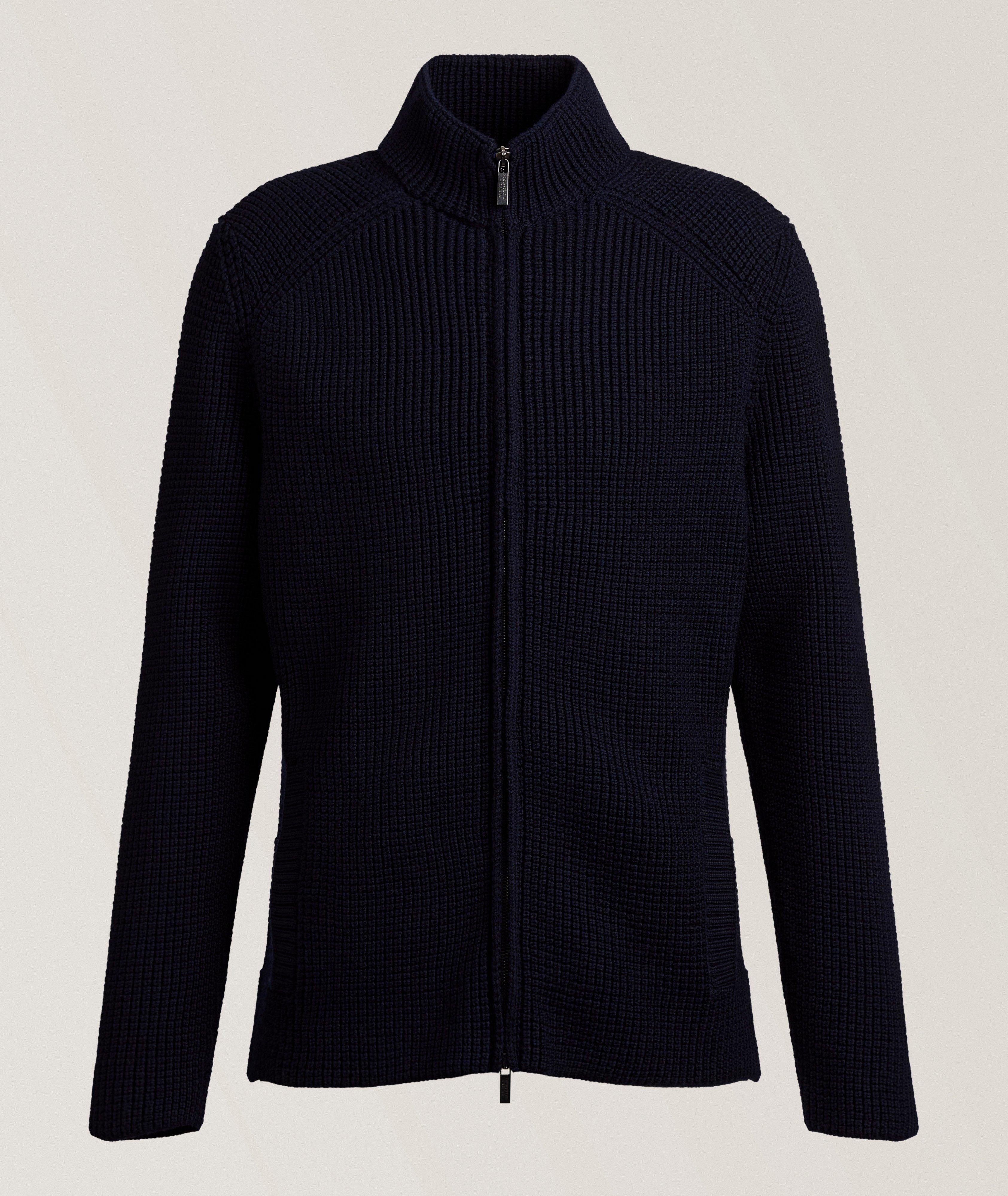 Maurizio Baldassari Virgin Wool Full-Zip Cardigan 