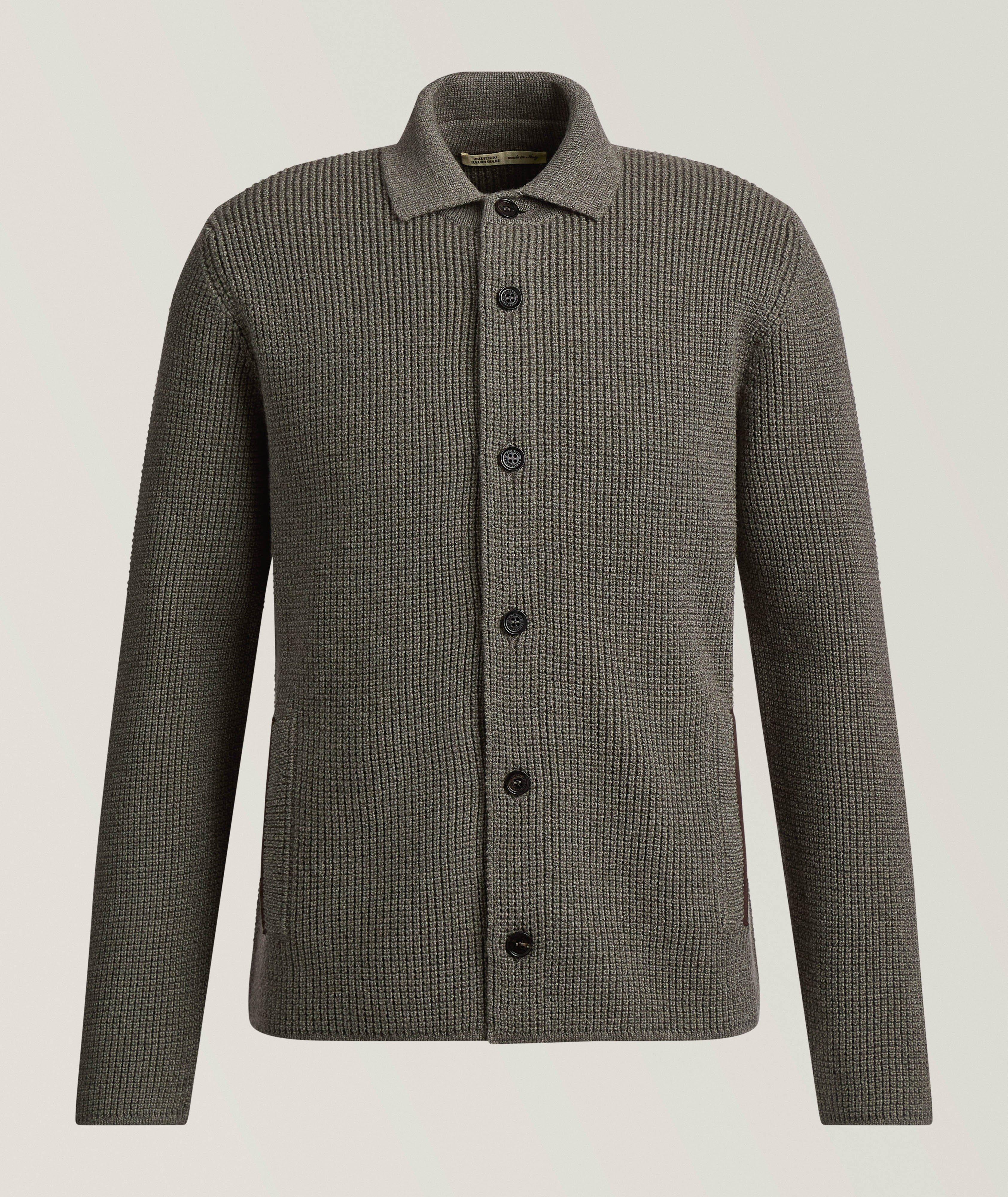 Maurizio Baldassari Milano Stitch Virgin Wool Overshirt | Sweaters