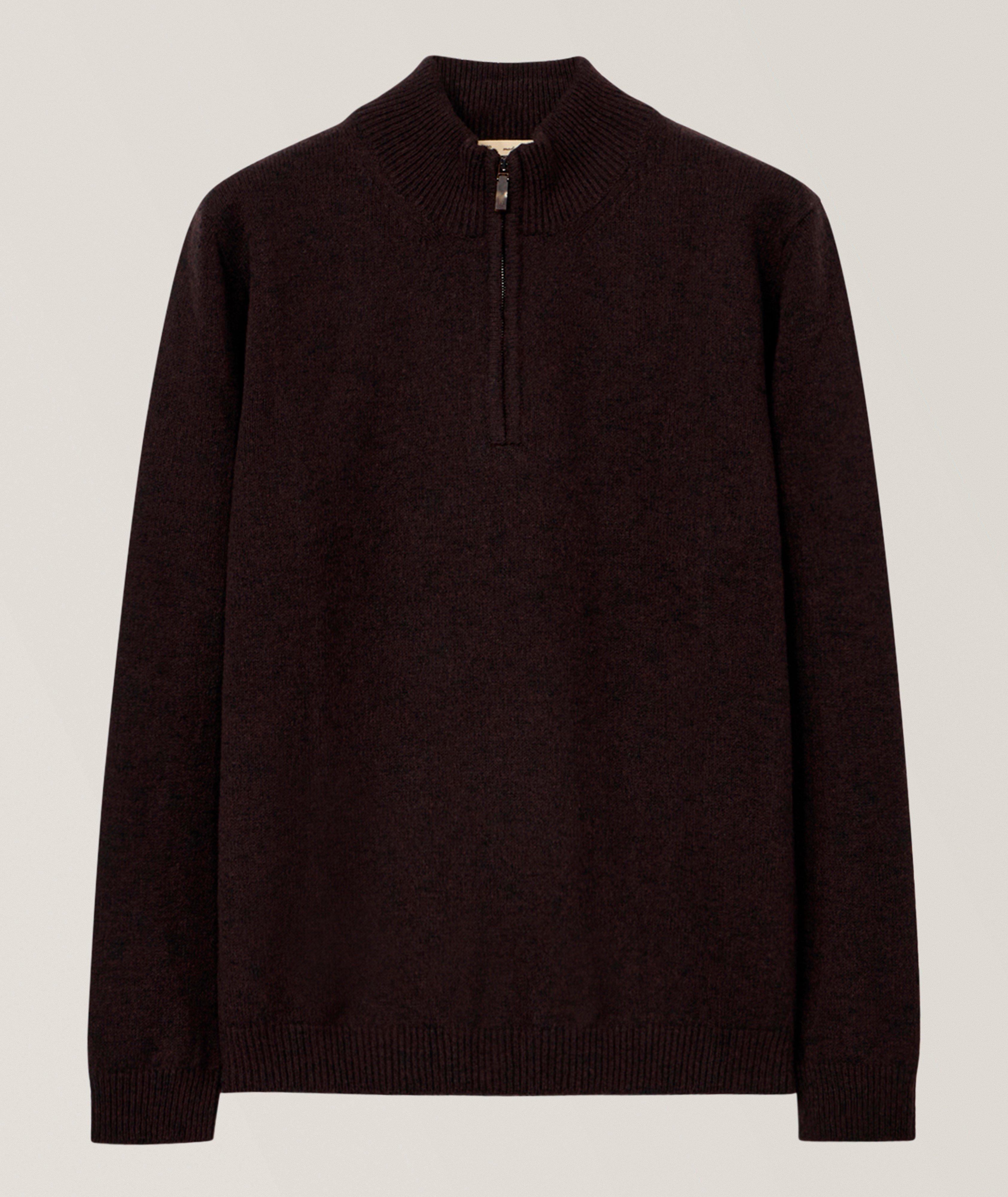 Maurizio Baldassari Pull quart-zippée laine vierge-mélange mouliné