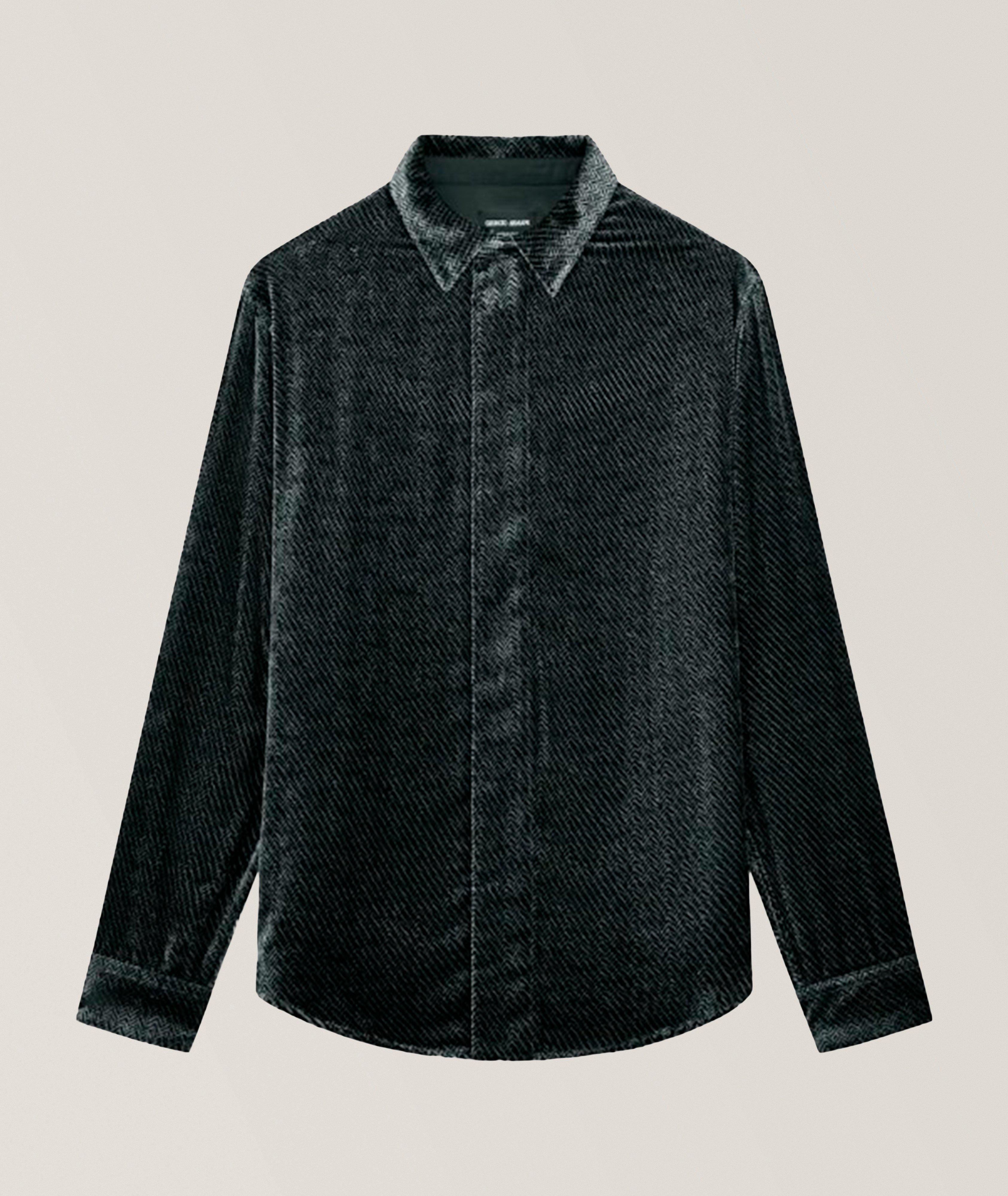 Giorgio Armani Chemise soie-viscose velours dévoré