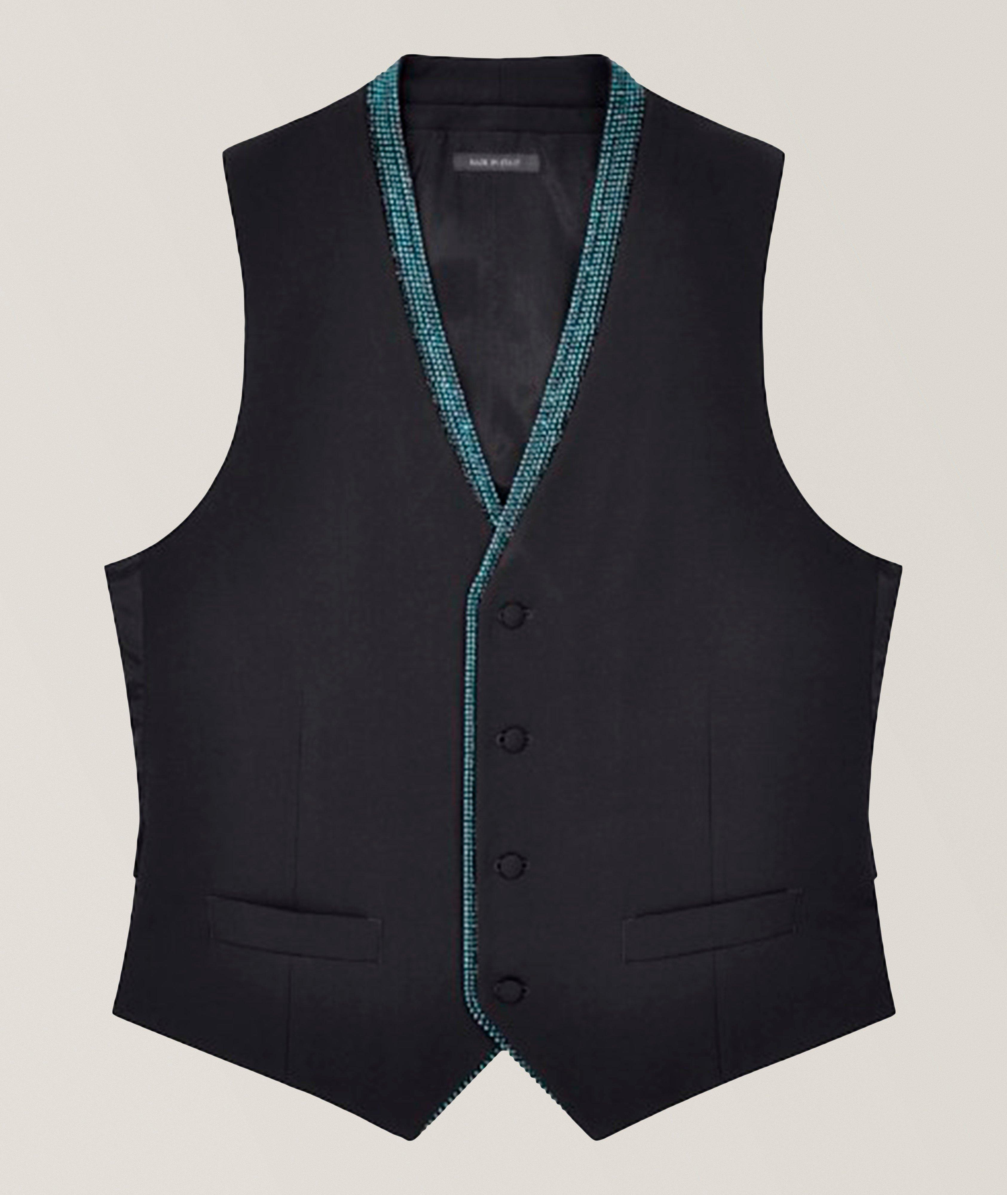 Giorgio Armani Embellished Wool Crepe Vest