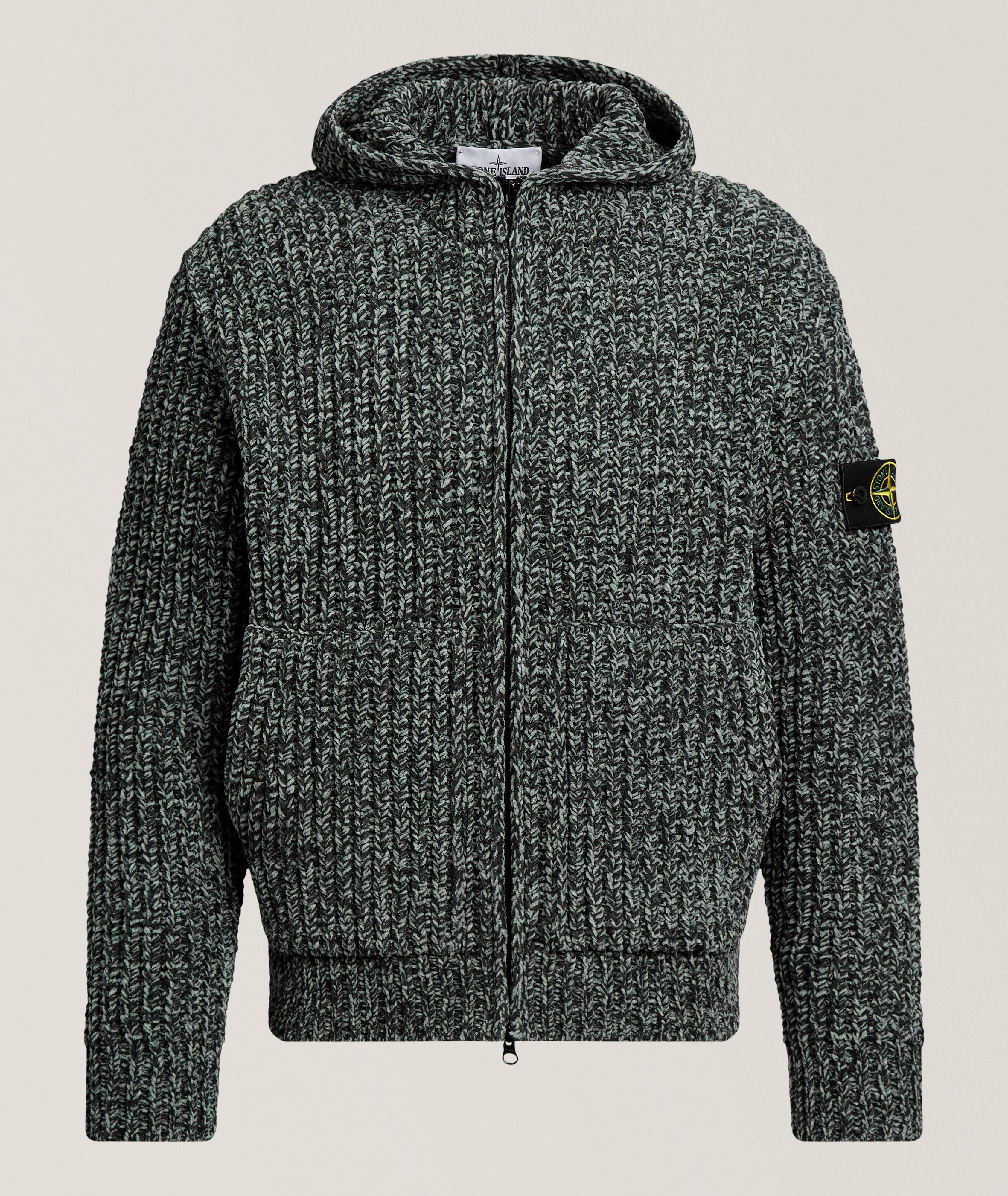 Stone Island Pull à capuche chenille coton mouliné