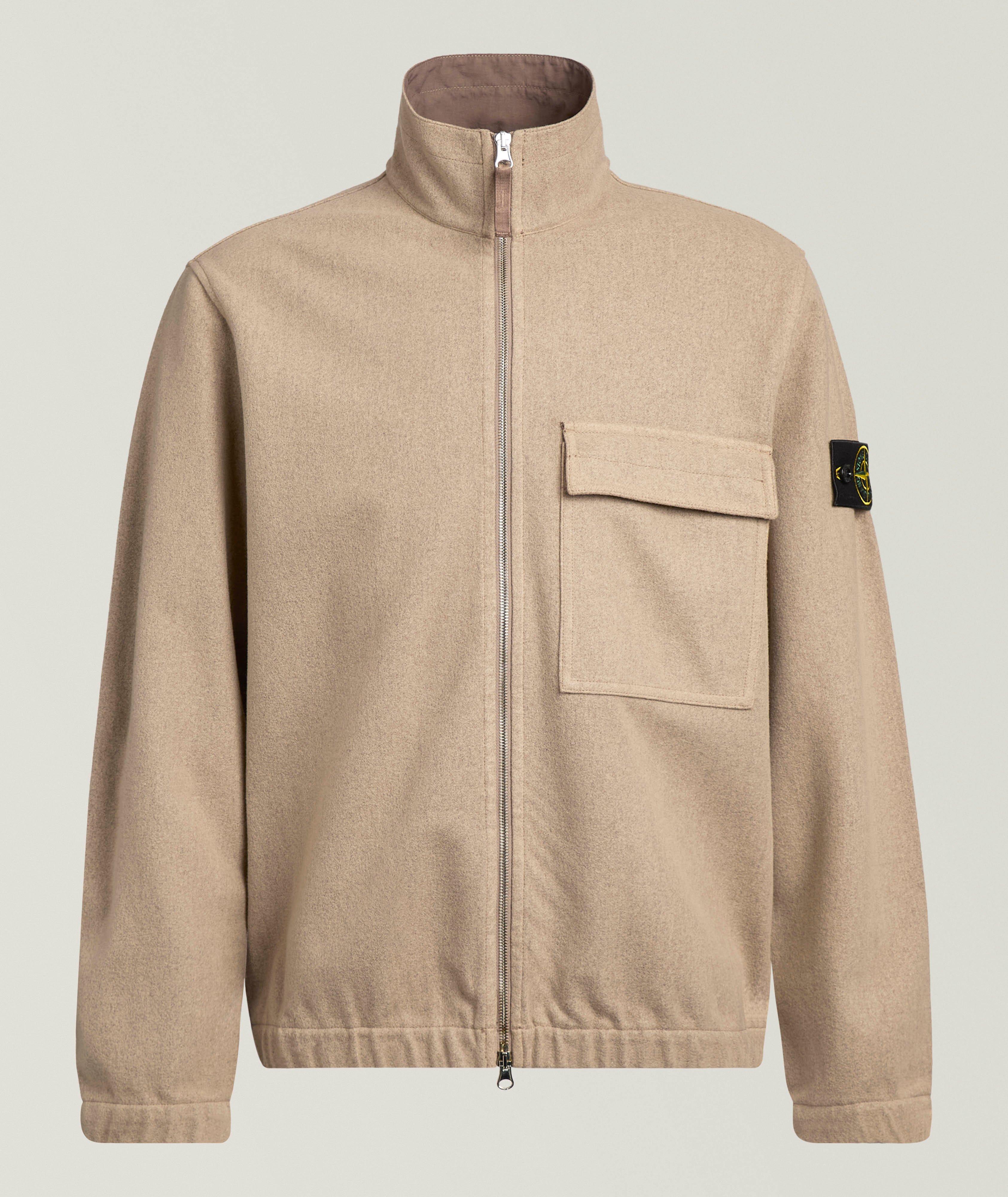 Stone Island Wool-Nylon Flannel Overshirt