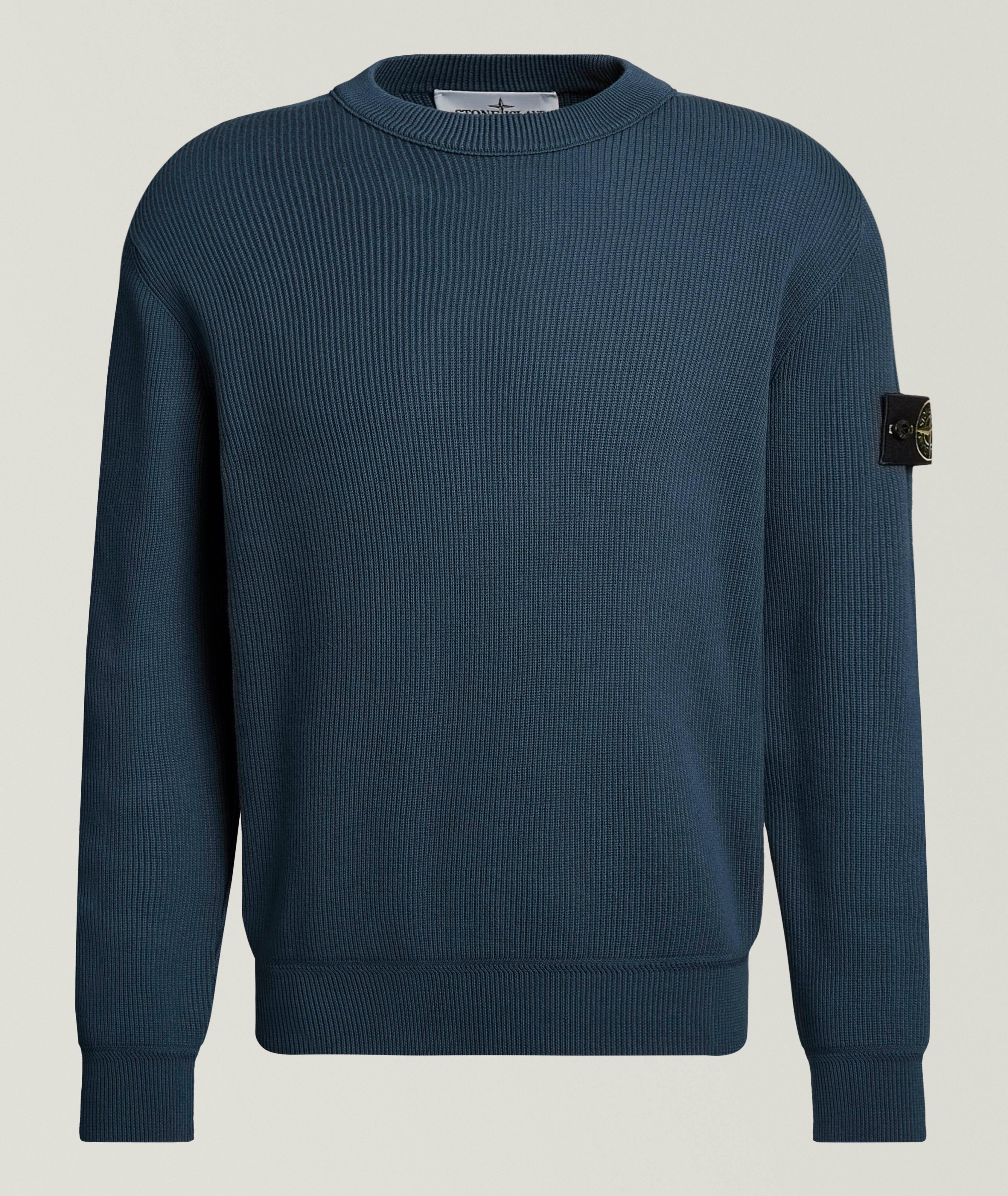 Stone Island Ribbed Cotton Crewneck Sweater