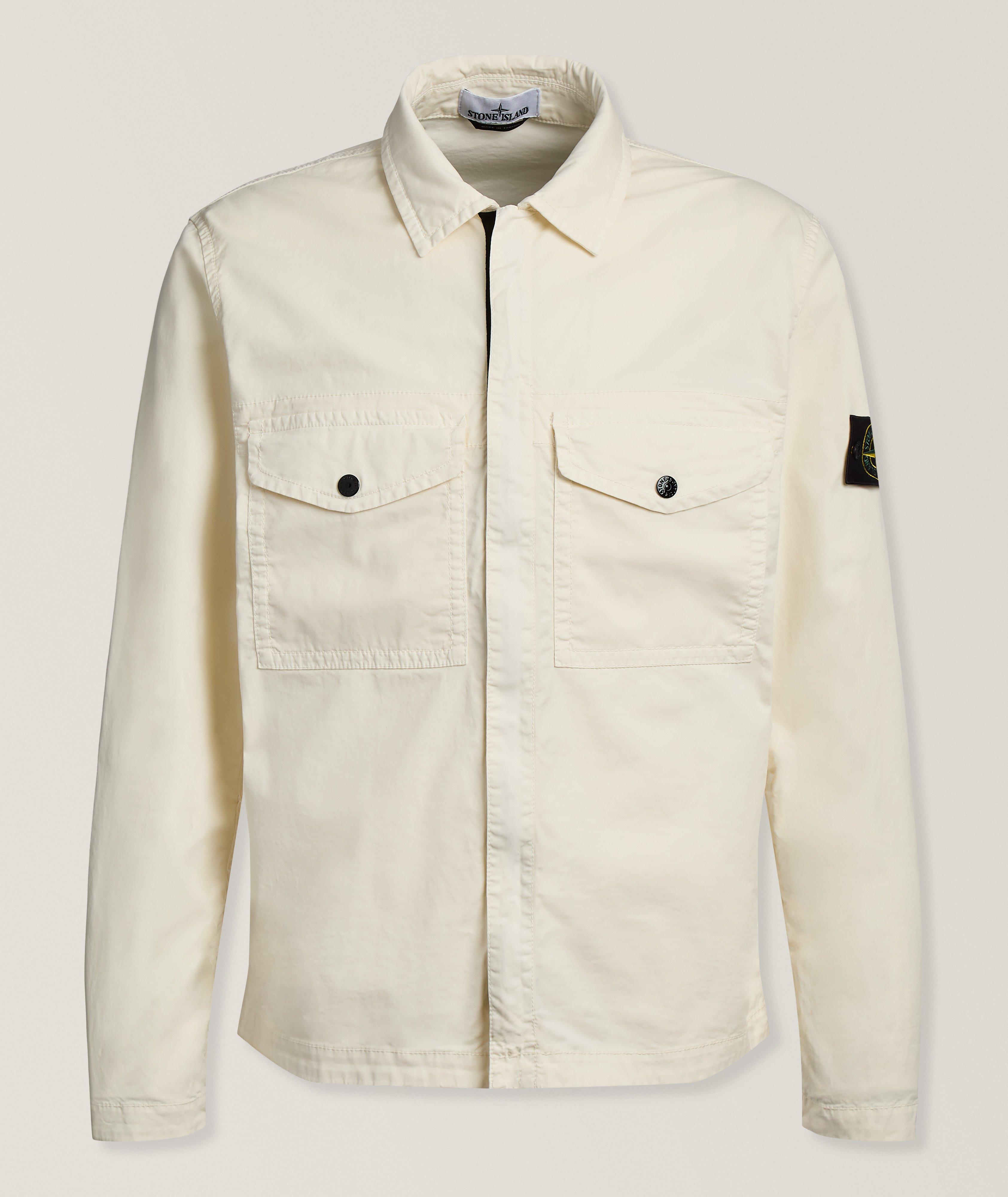 Stone Island Stretch-Cotton Twill Full-Zip Overshirt | Coats