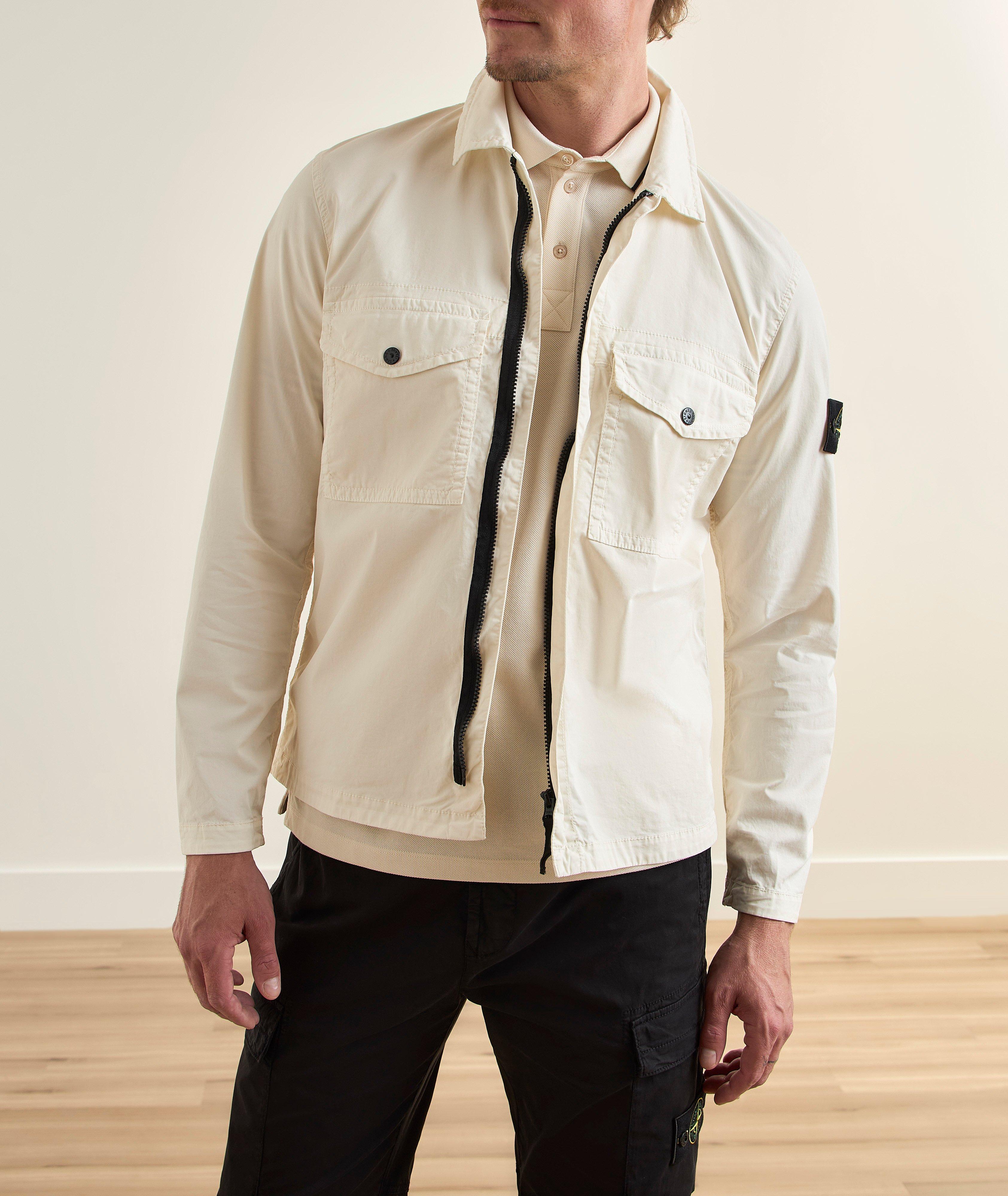即日発送】STONE Zip Over Shirt 春夏 Stone Island Cotton Full-Zip