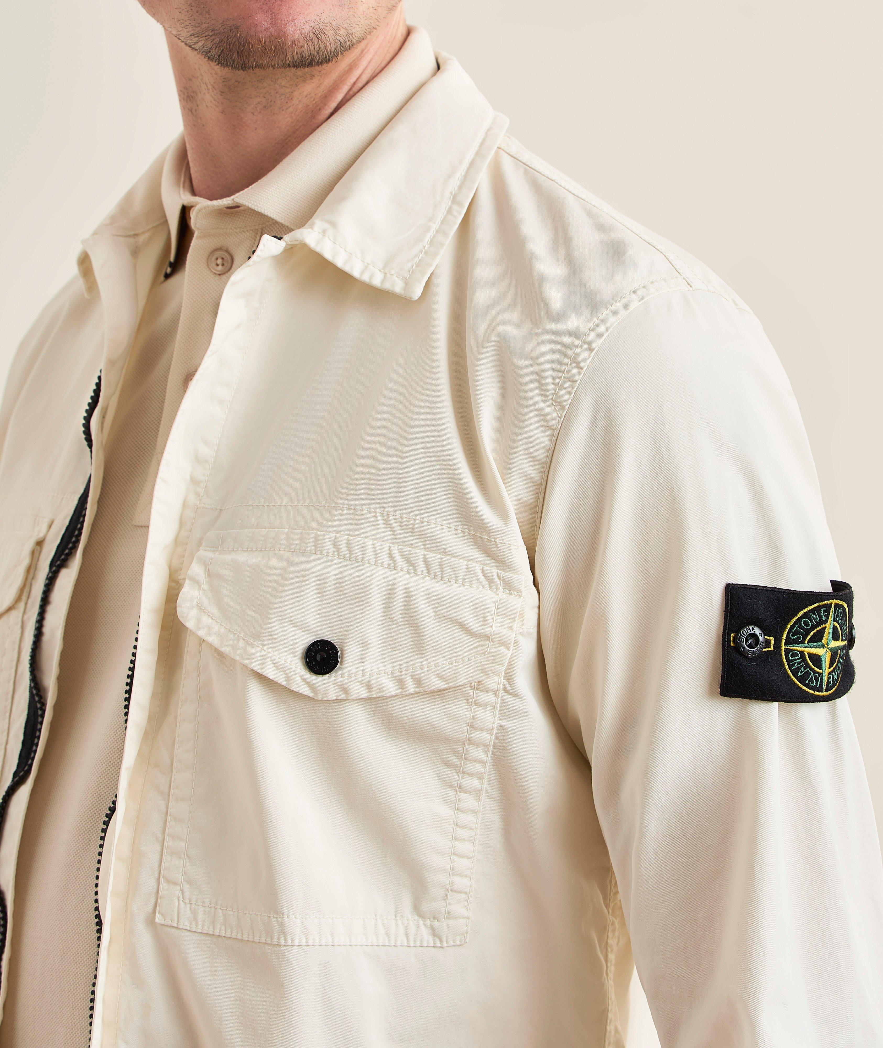 Stone Island Stretch-Cotton Twill Full-Zip Overshirt | Coats