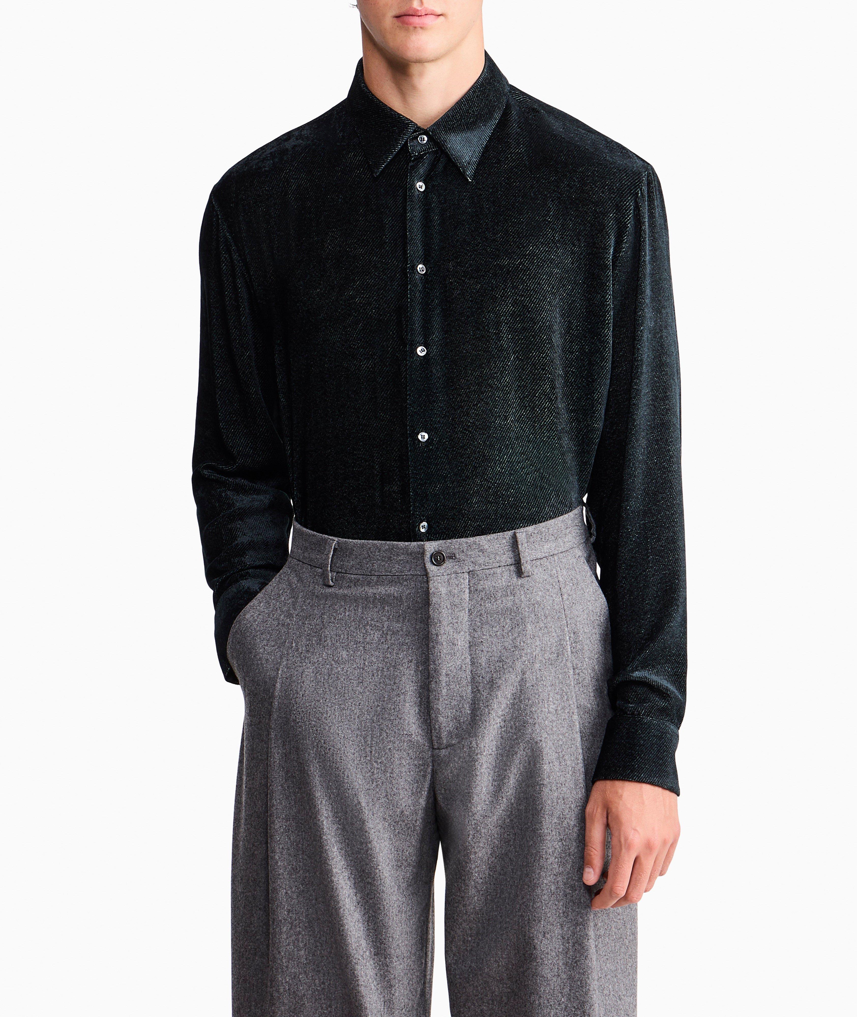 Iridescent Chevron Jacquard Silk Shirt image 2