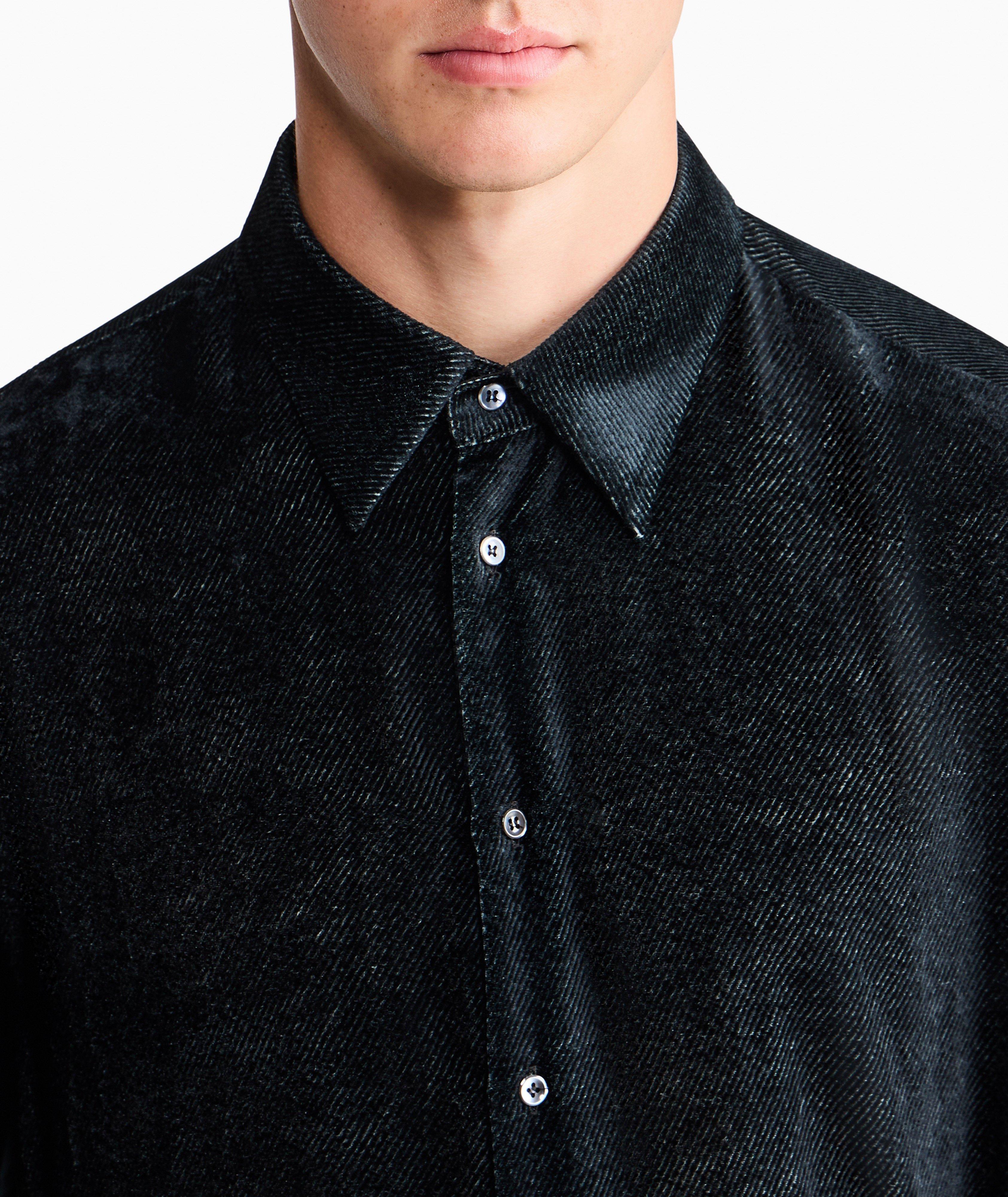 Iridescent Chevron Jacquard Silk Shirt image 4