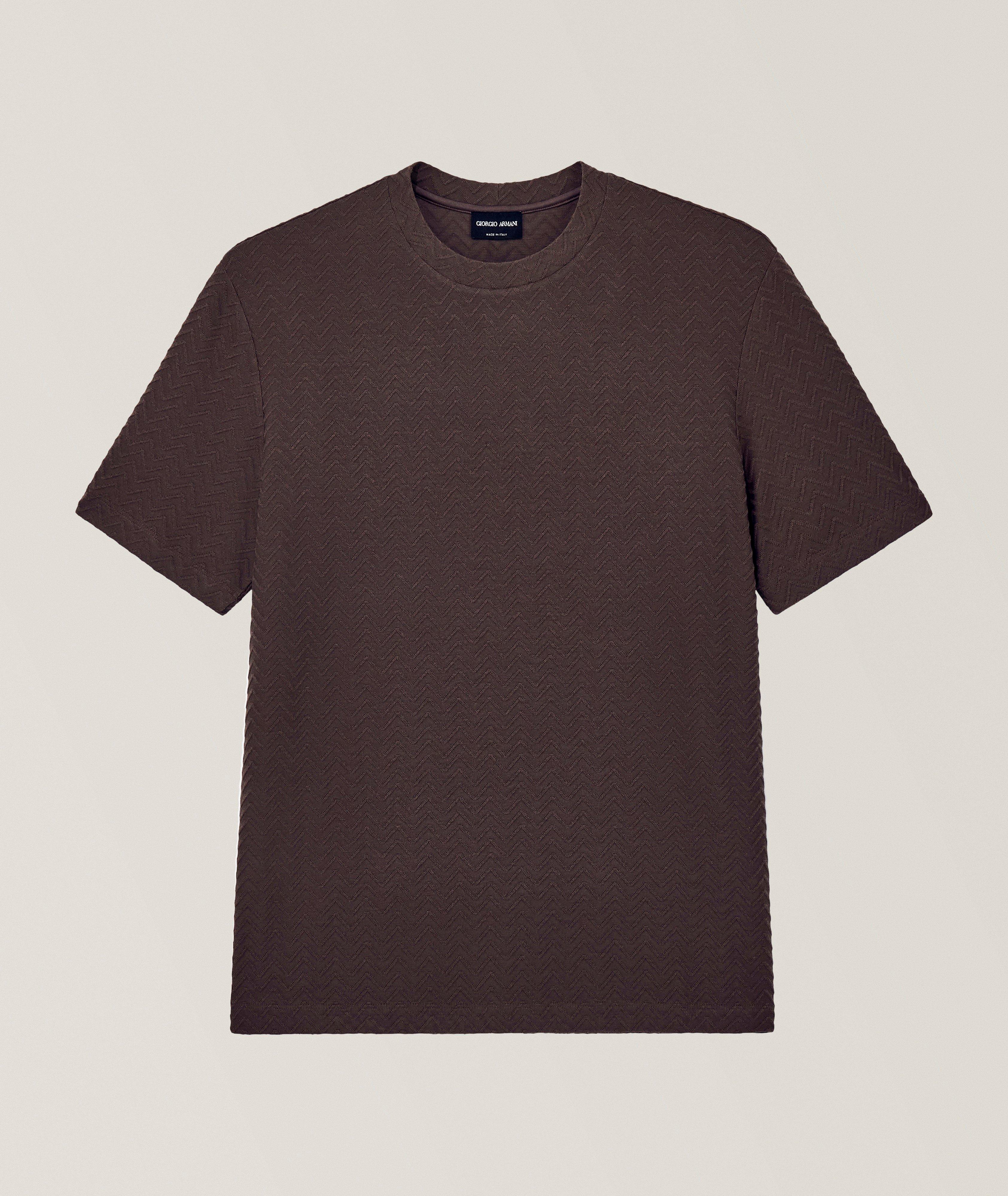 Giorgio Armani Chevron Jacquard Knit T-Shirt