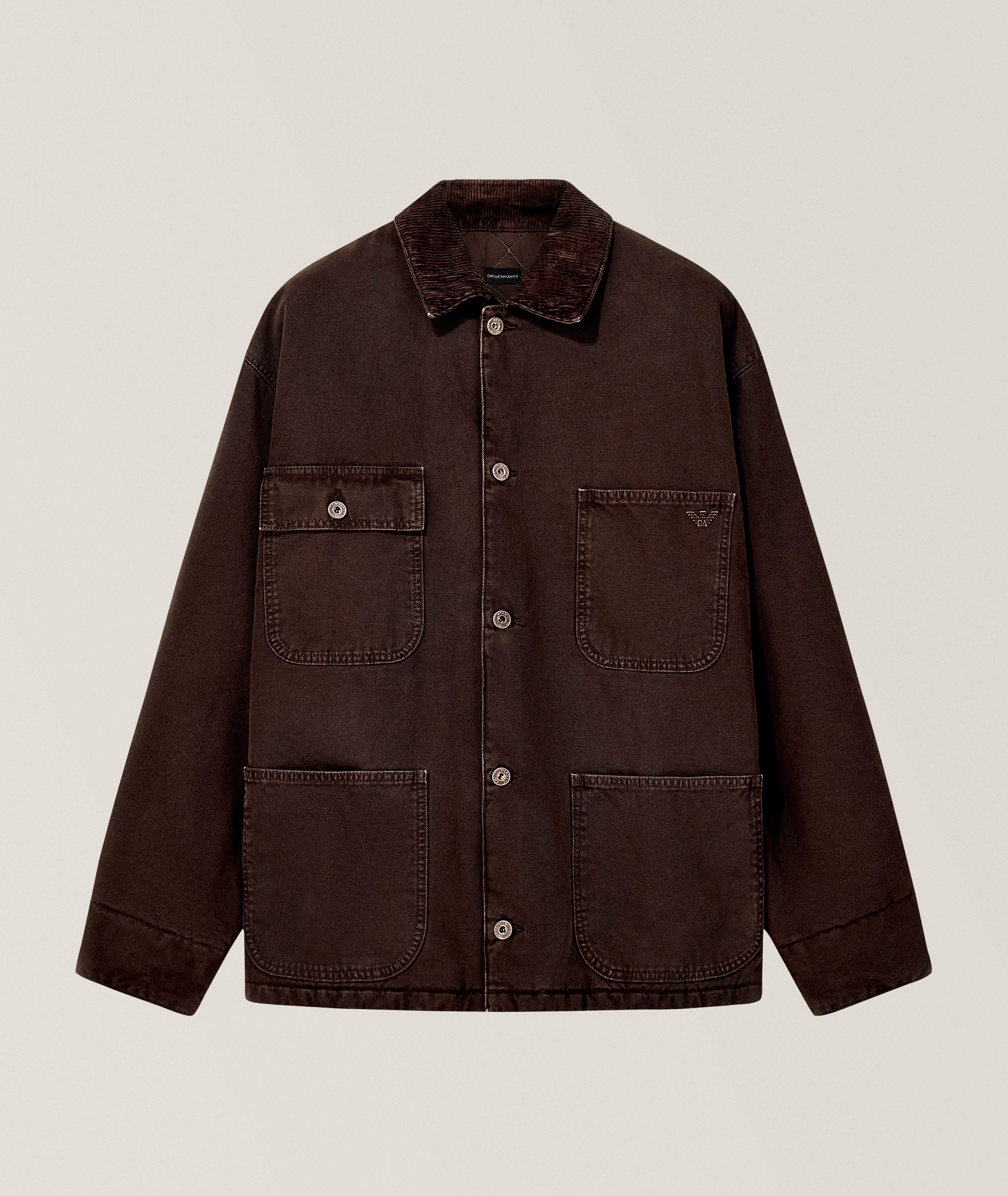 Emporio Armani Corduroy Collar Caban Coat | Coats | Harry Rosen